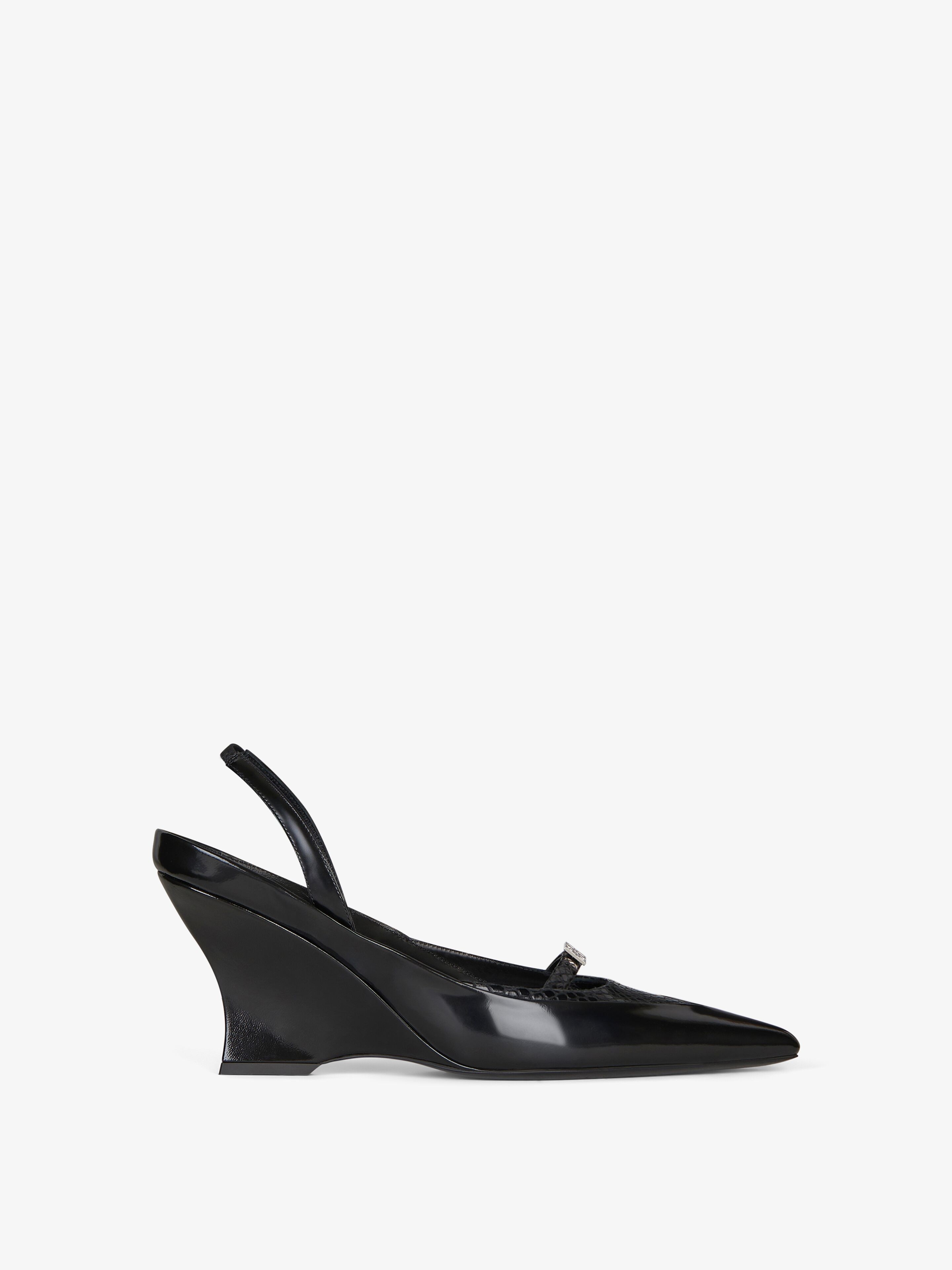 Shop Givenchy Raven Slingbacks In Leather And Ayers In Black