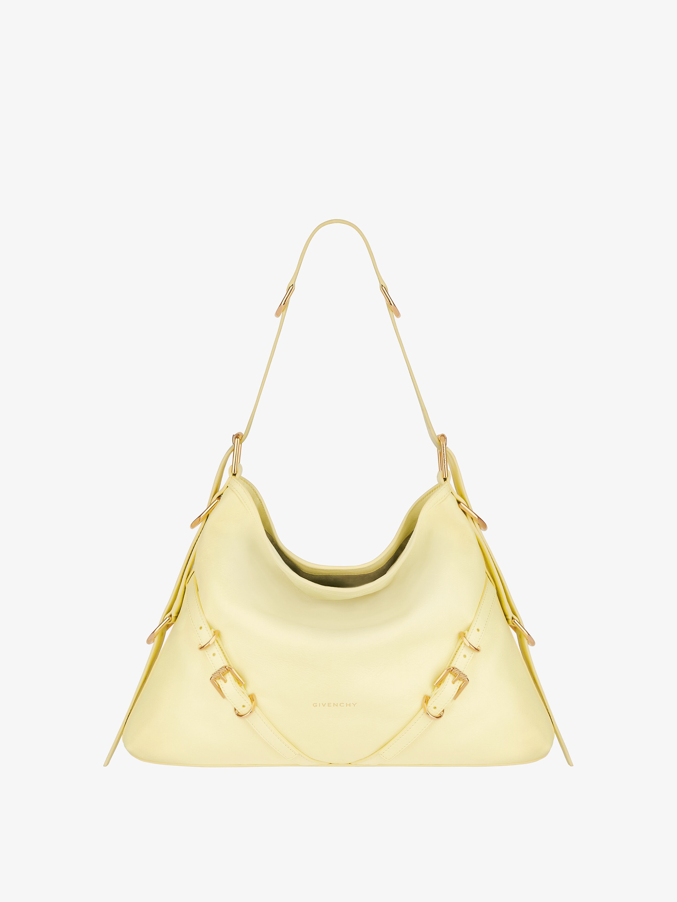 Medium Voyou bag in leather - soft yellow