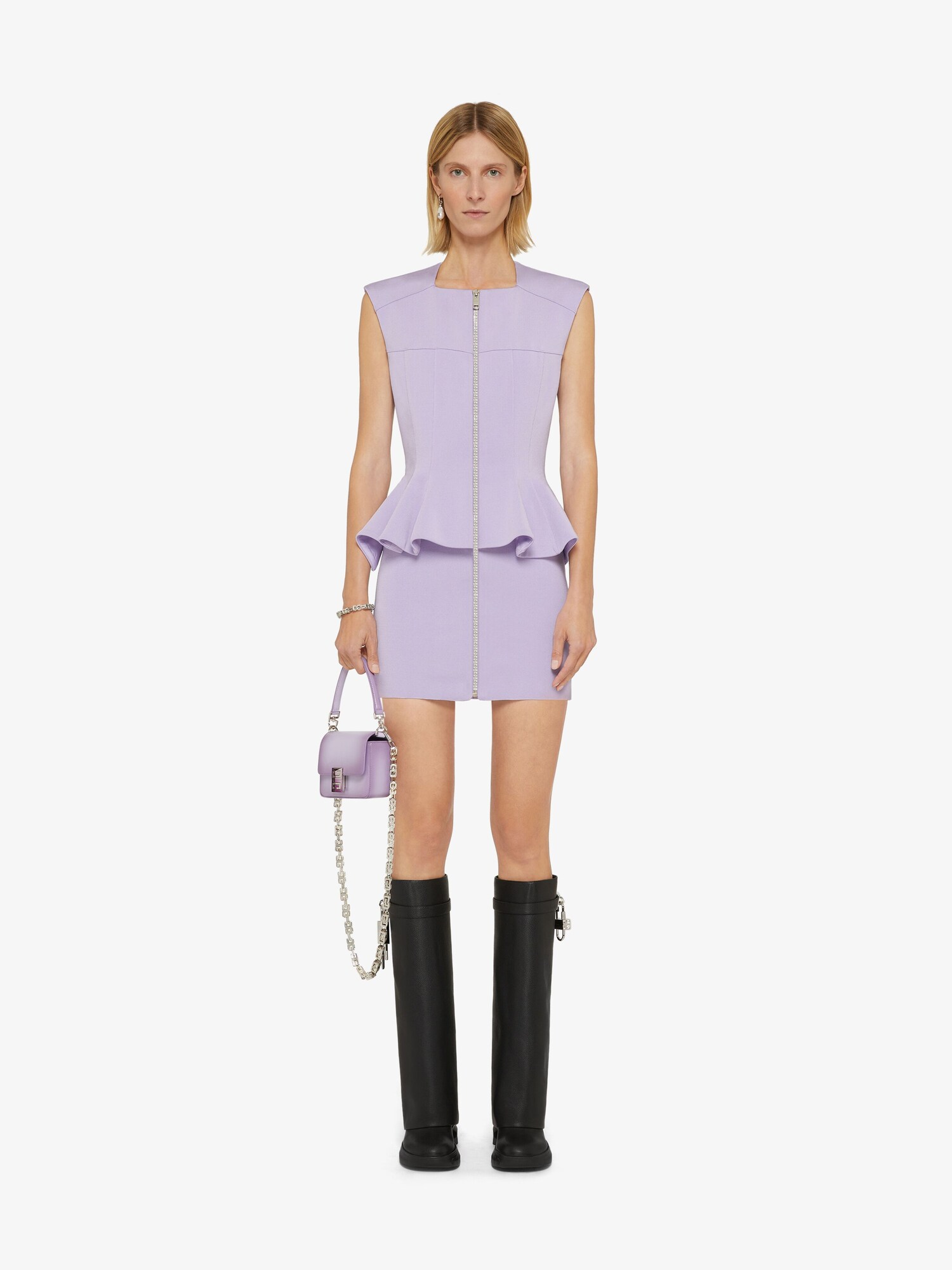 givenchy.com | Dress in punto milano with 4g zip