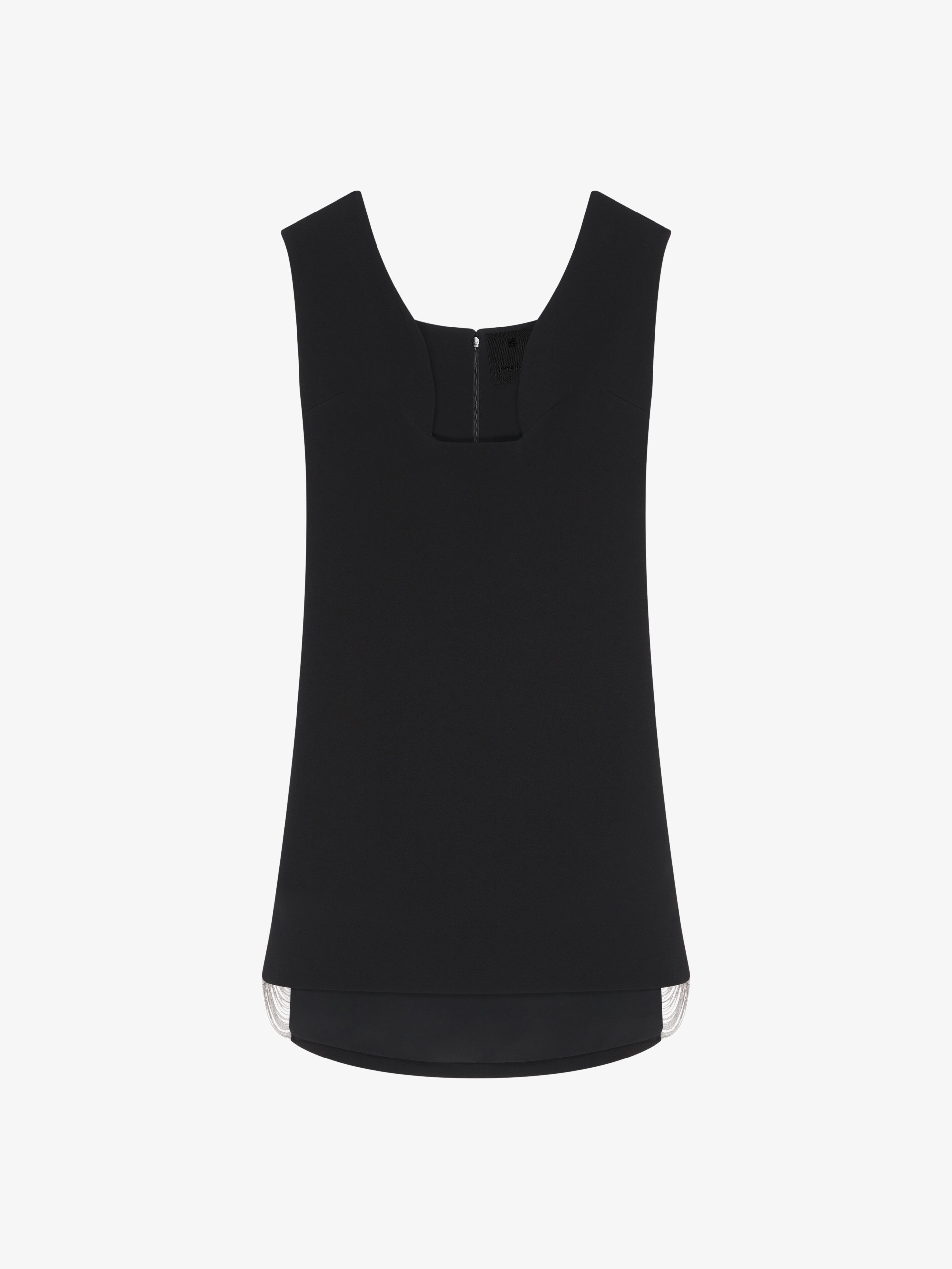 Shop Givenchy Dress In Sable Stretch With Chains In Black