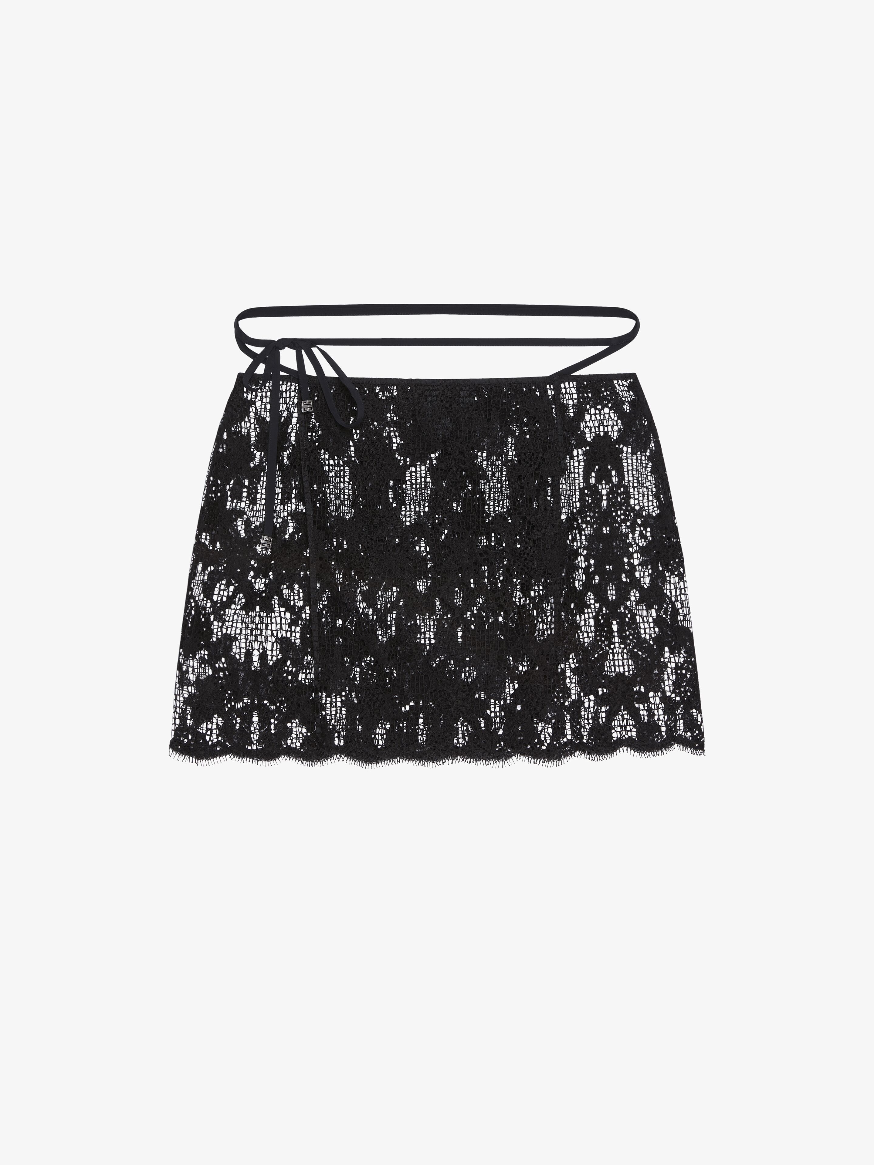 Shop Givenchy Mini Skirt In Lace In Black