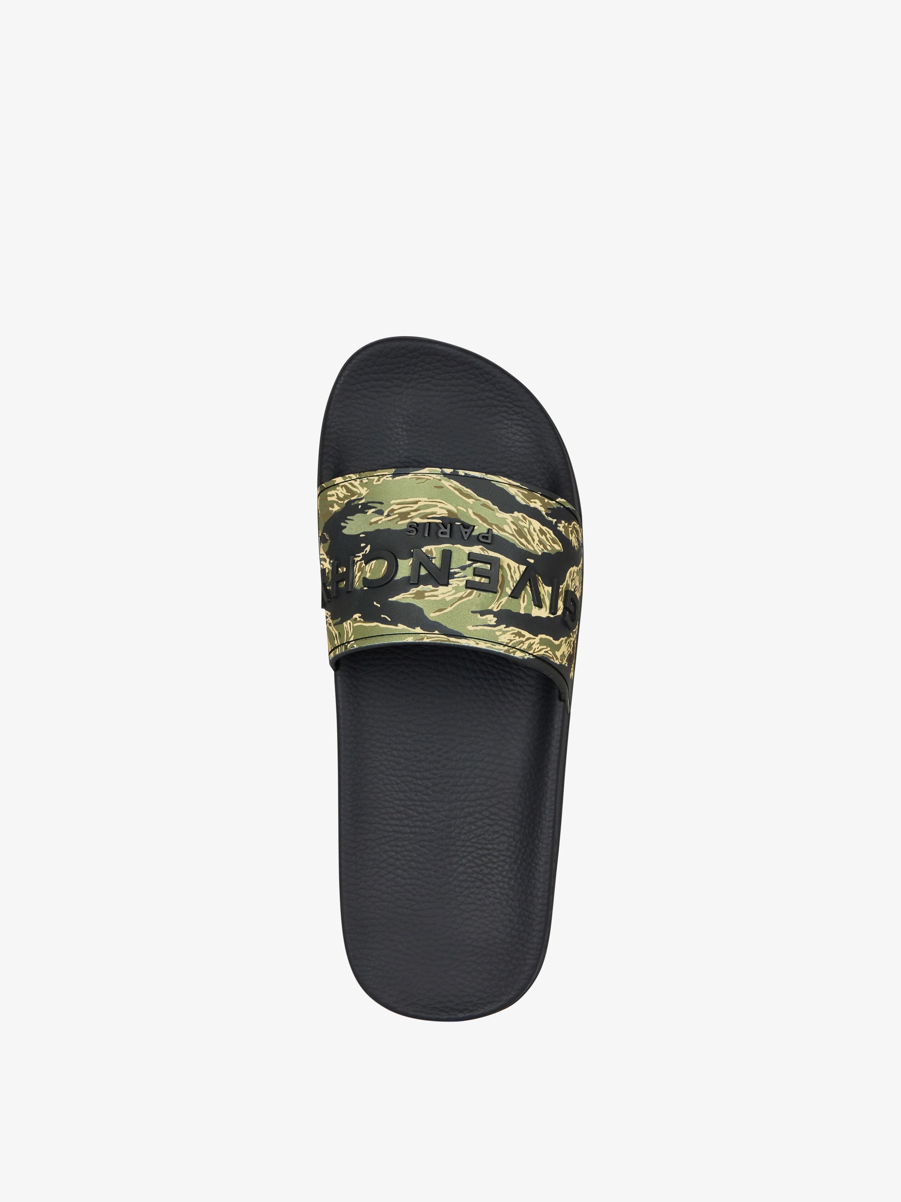 Slide flat mules in rubber with camo print in - black/khaki Slide flat mules in rubber with camo print in - black/khaki