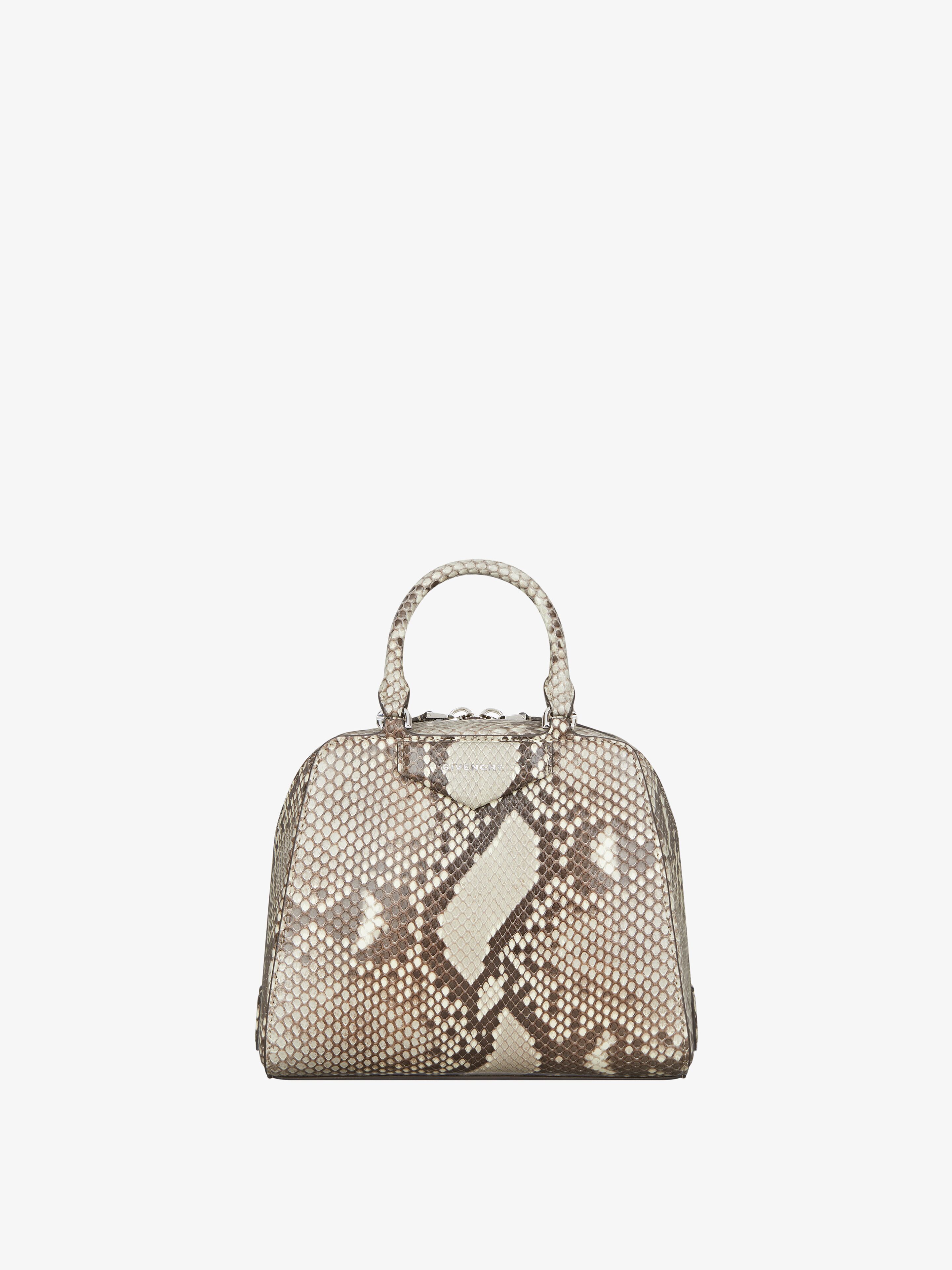 Shop Givenchy Mini Antigona Cube Bag In Python In Multicolor