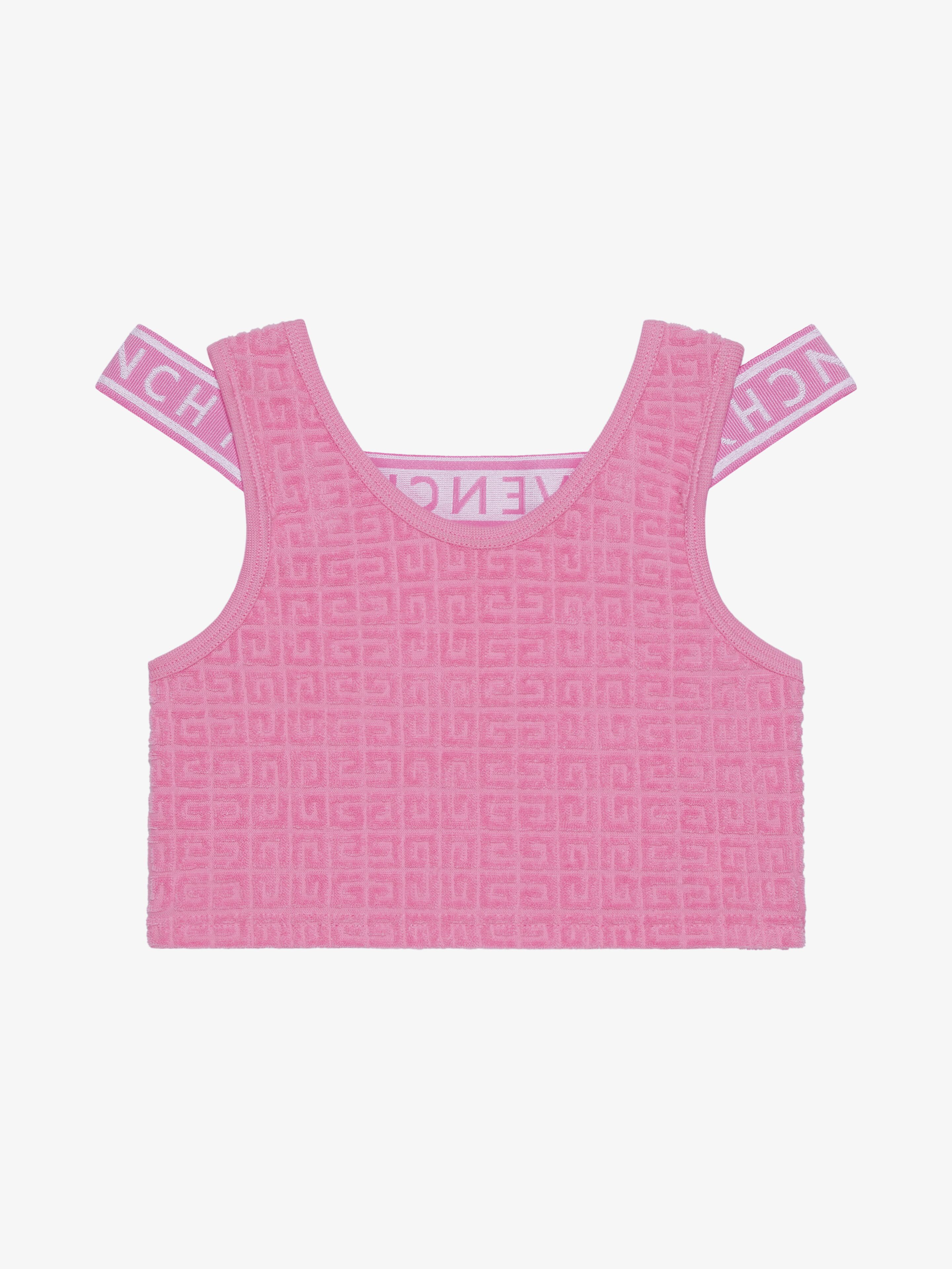 Givenchy - Cropped Top In 4G Cotton Towelling Jacquard - Pink - unisex - Size: 4A
