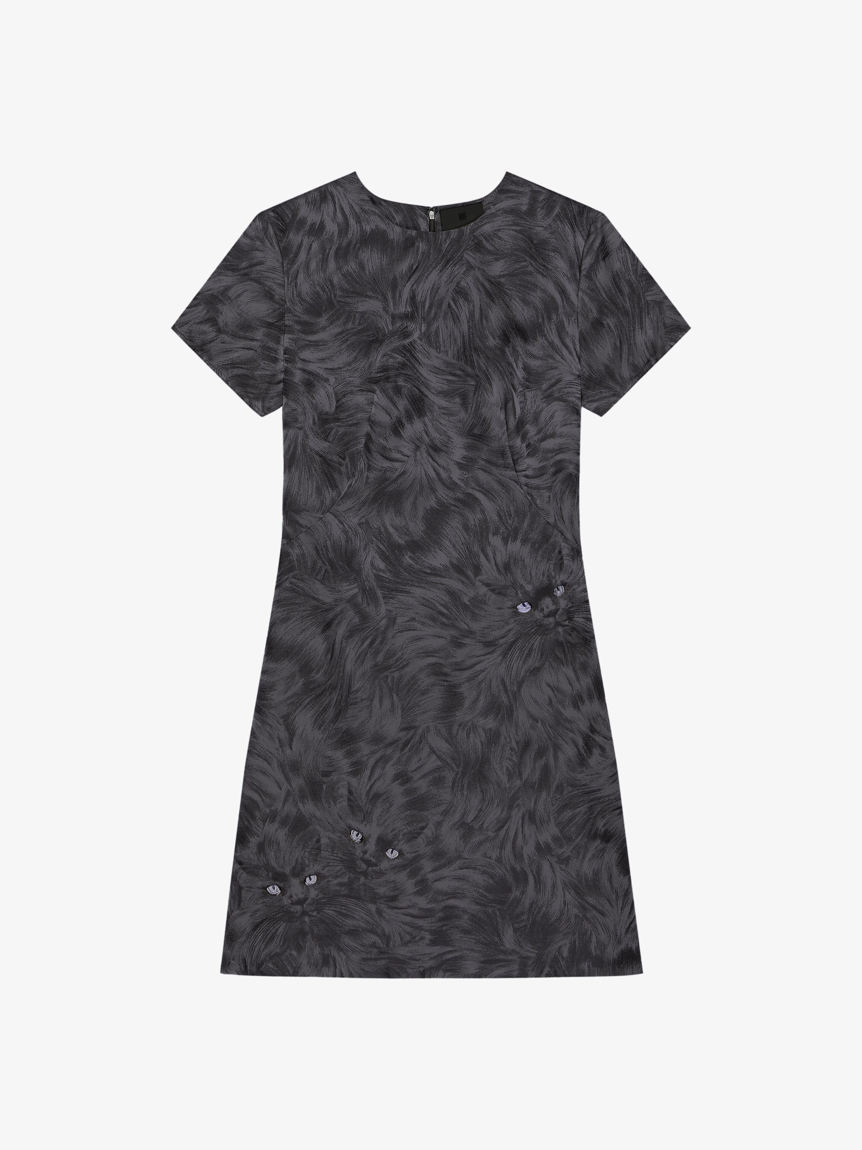 Shop Givenchy Dress In Cat Jacquard In Black