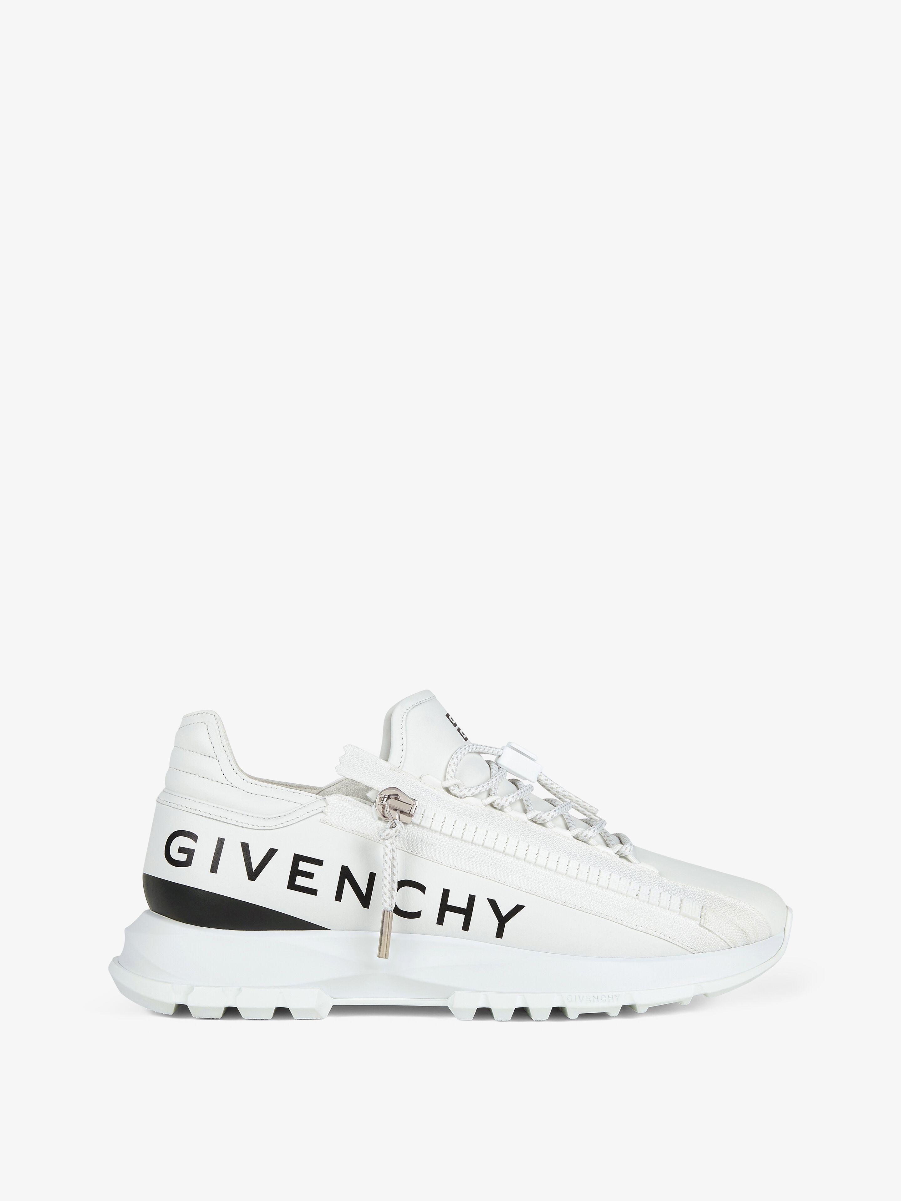 Shop Givenchy Spectre Runner Sneakers In Leather With Zip In White