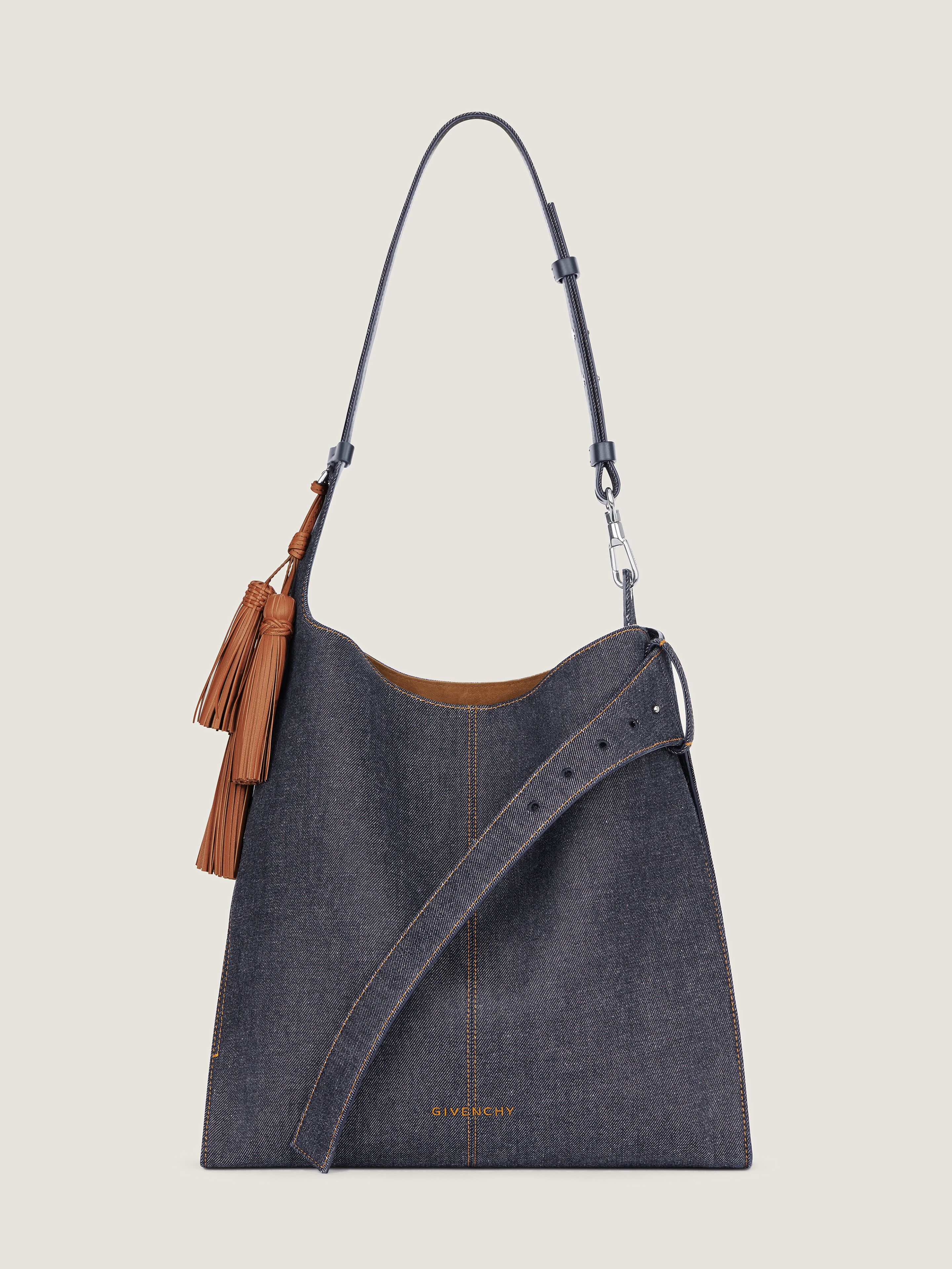 Givenchy Medium Belted Hobo Bag In Denim