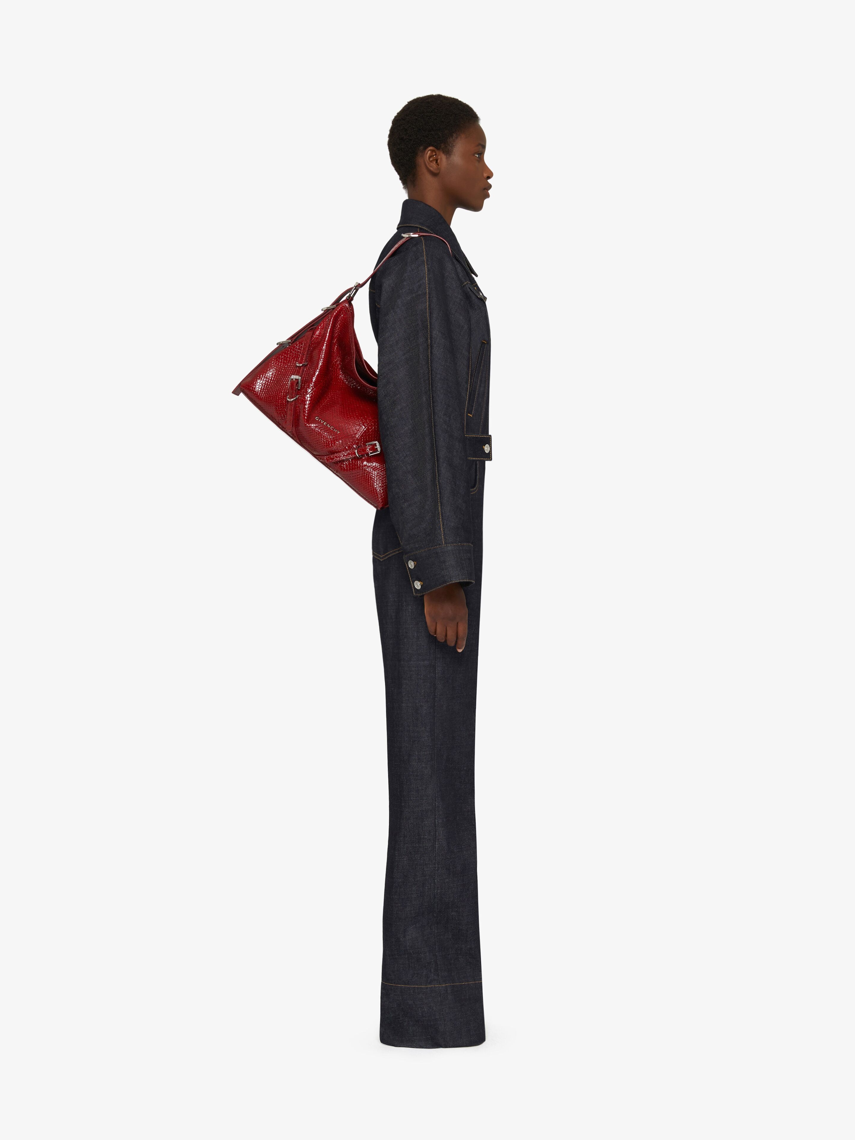 Medium Voyou bag in python in - dark red | Givenchy US Medium Voyou bag in python in - dark red | Givenchy US