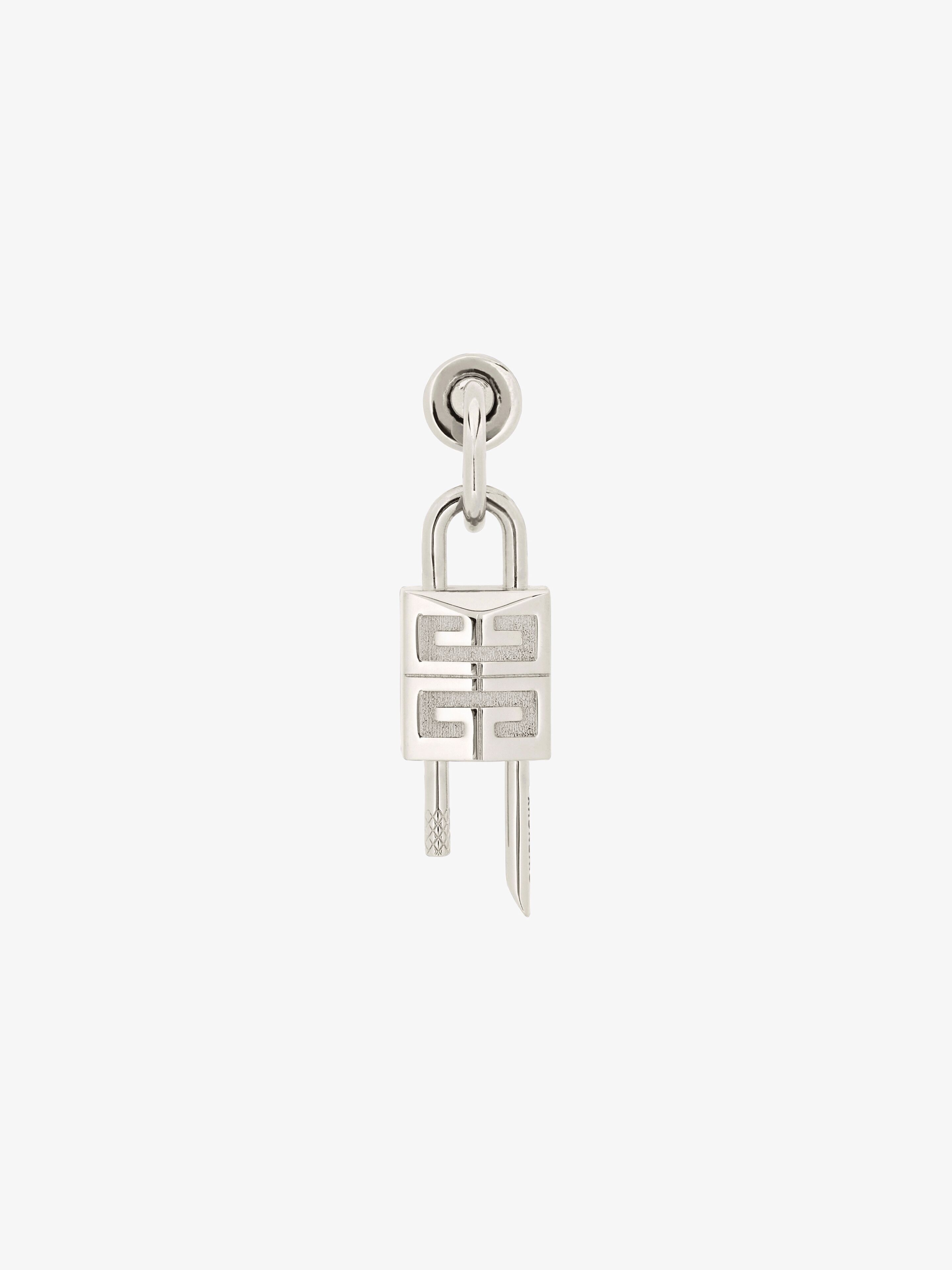 Shop Givenchy Lock Earring In Metal In Multicolor
