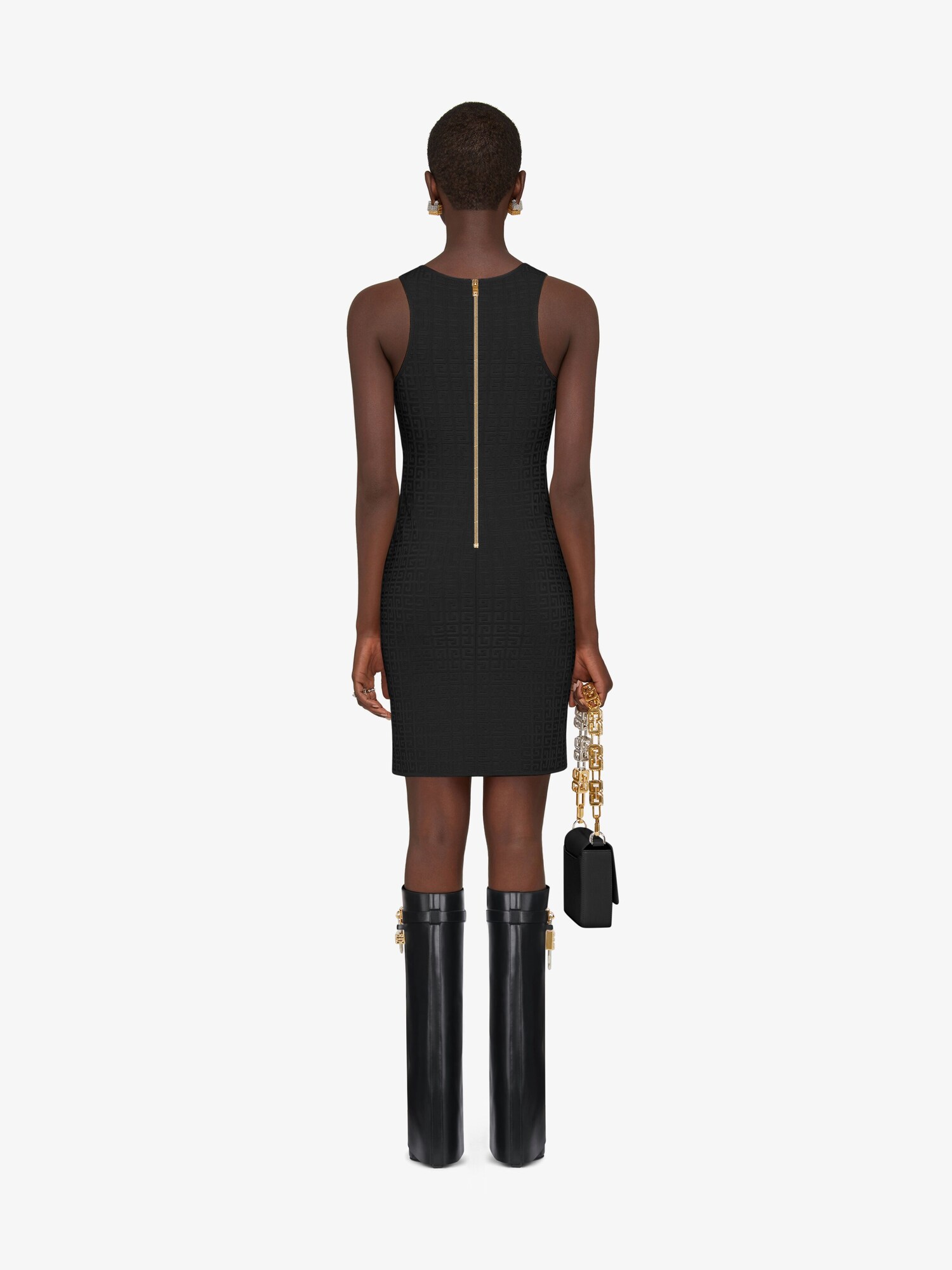 Dress in 4G jacquard - black | Givenchy US