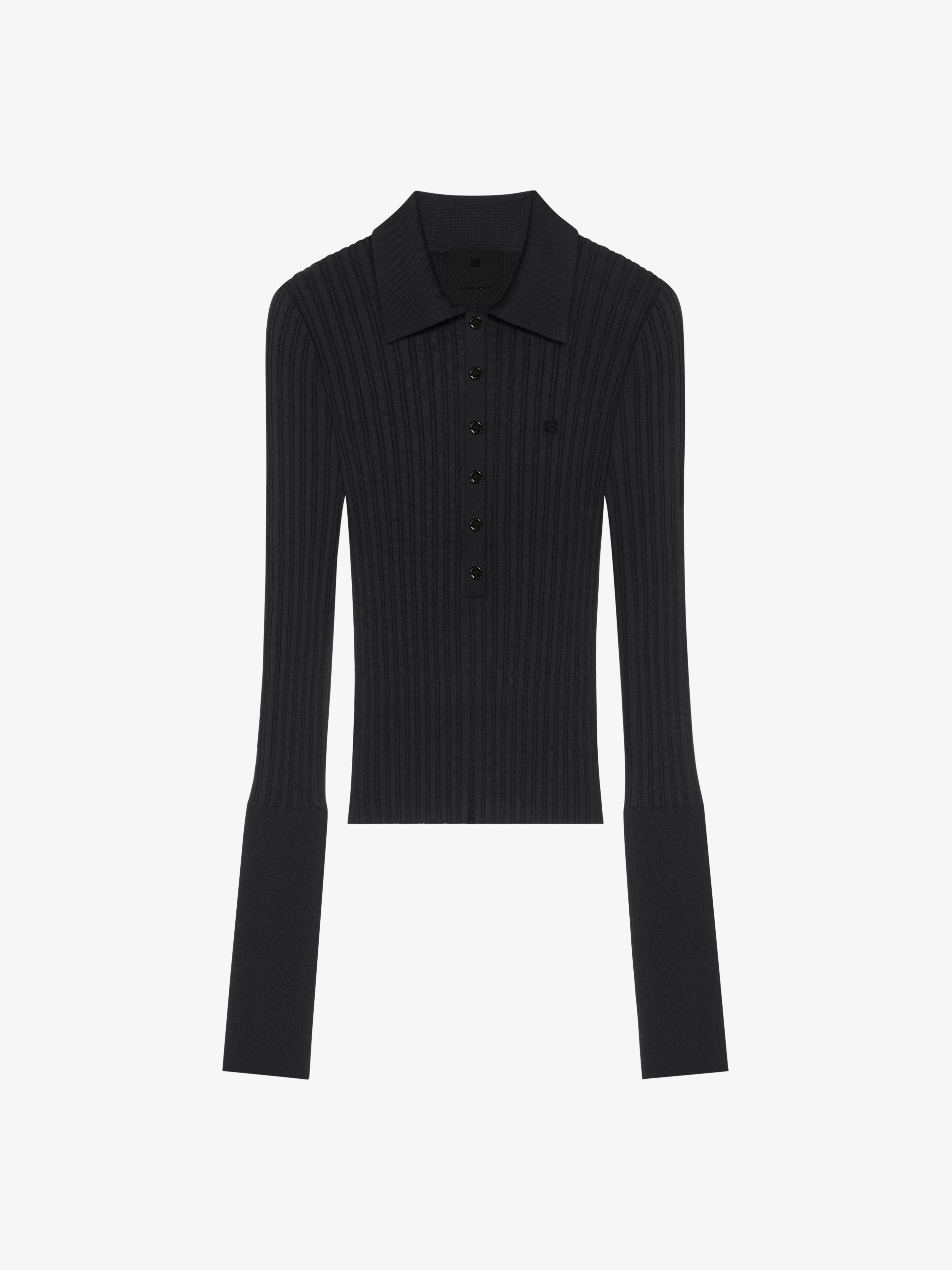 Givenchy - Pull Polo En Laine À Détail 4G - Noir - pour Femme - Taille : S