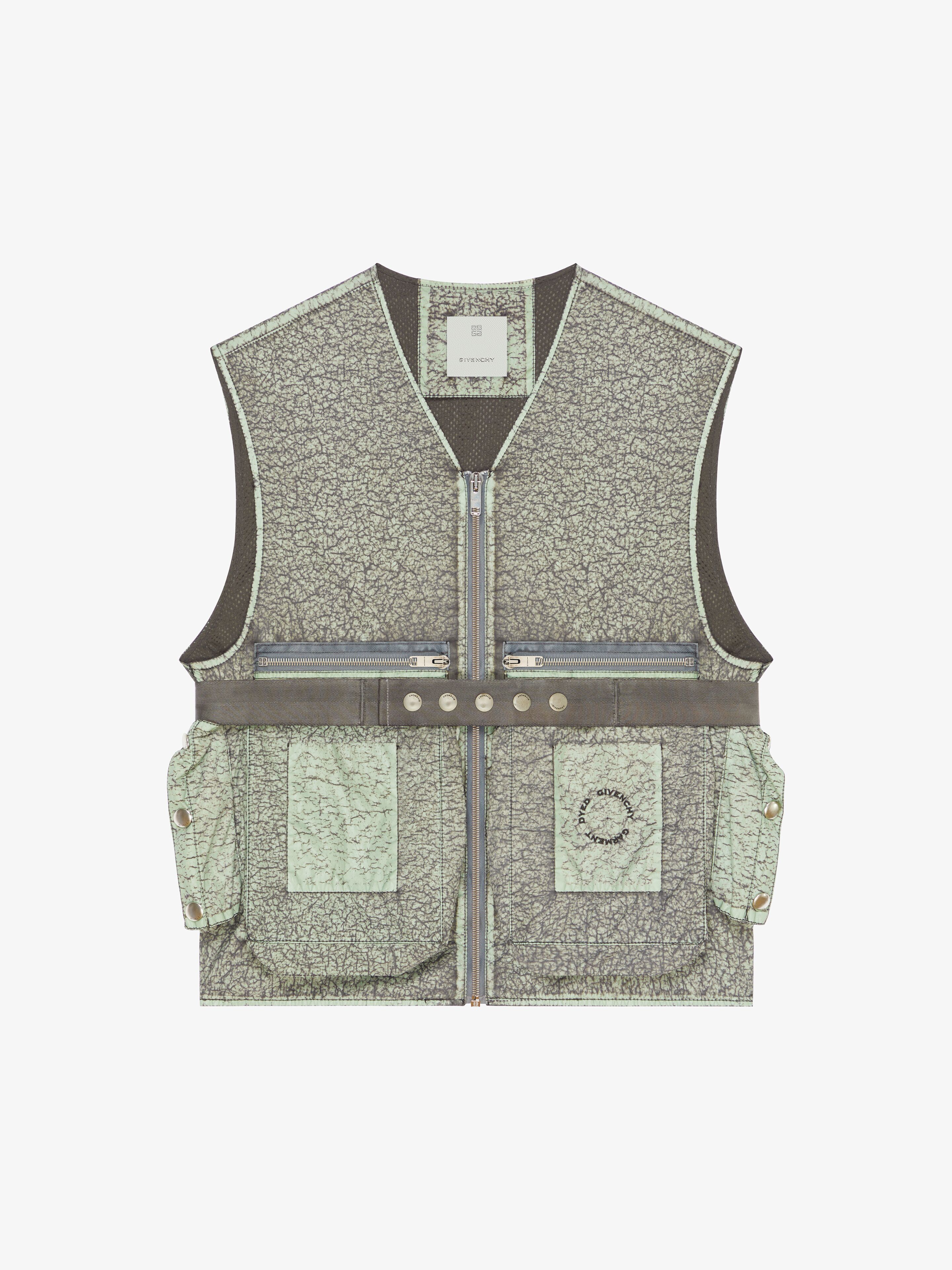 Shop Givenchy Vest With Crackled Effect In Medium Grey