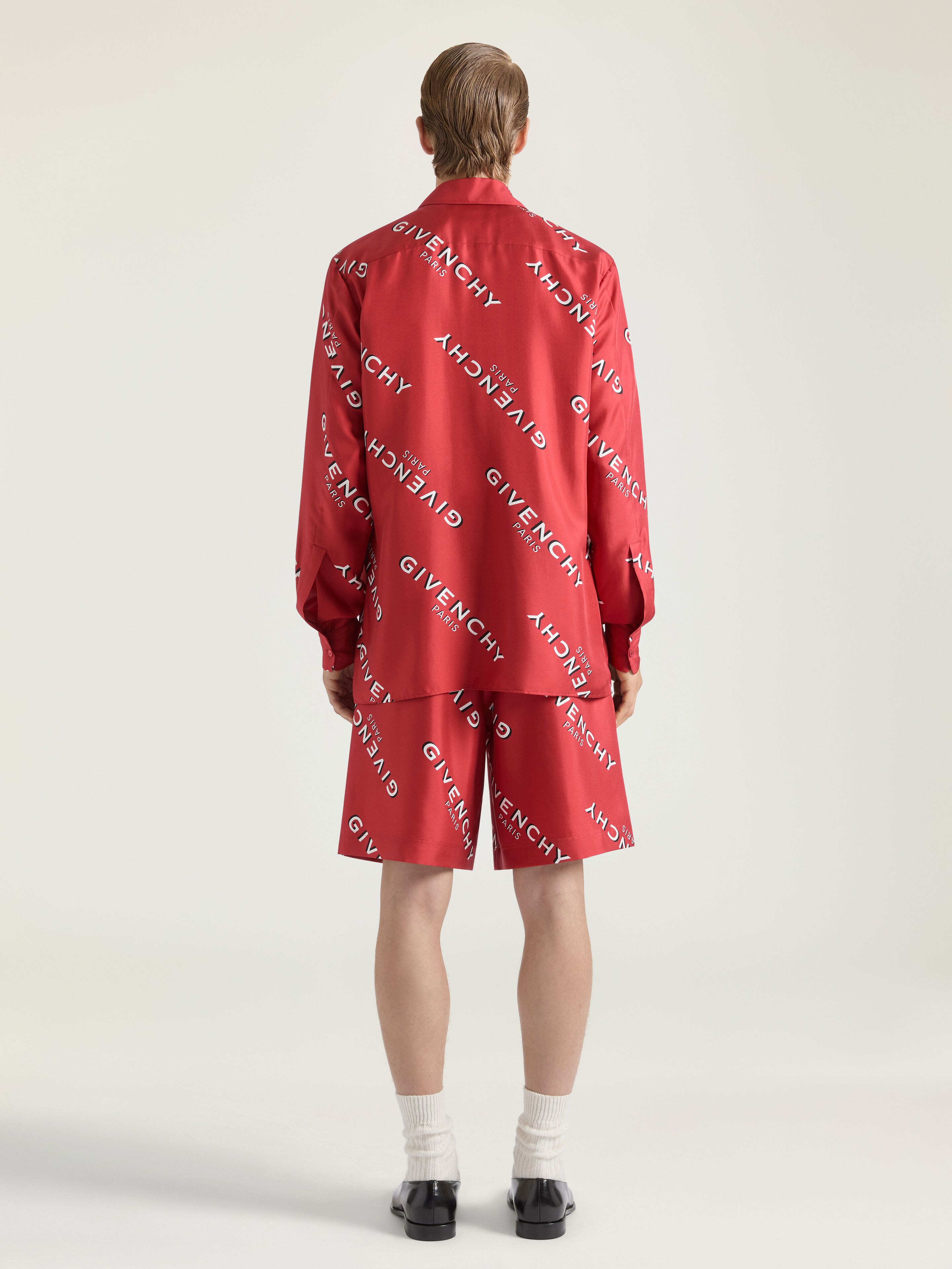 Bermuda shorts in silk twill with GIVENCHY shadow print