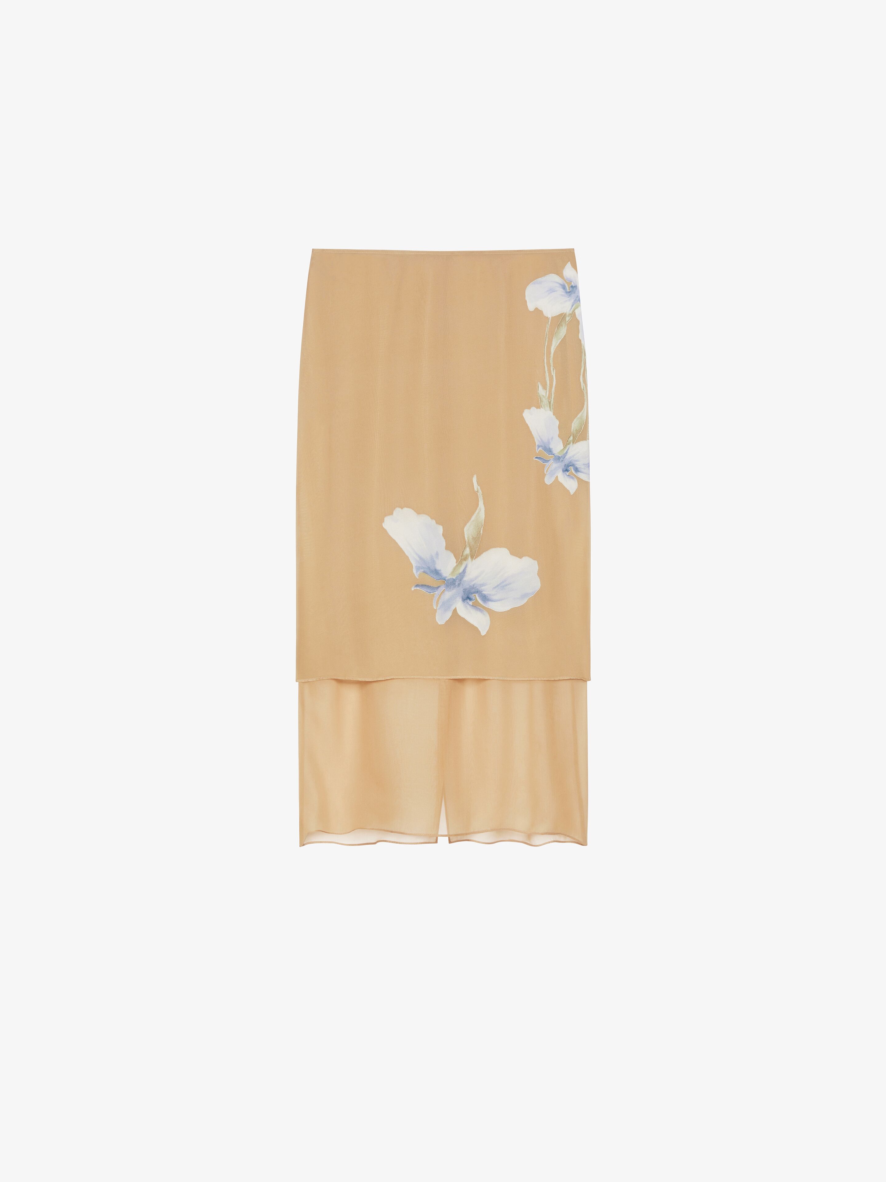 Givenchy - Jupe En Satin Dévoré Floral - Bleu - pour Femme - Taille : 42