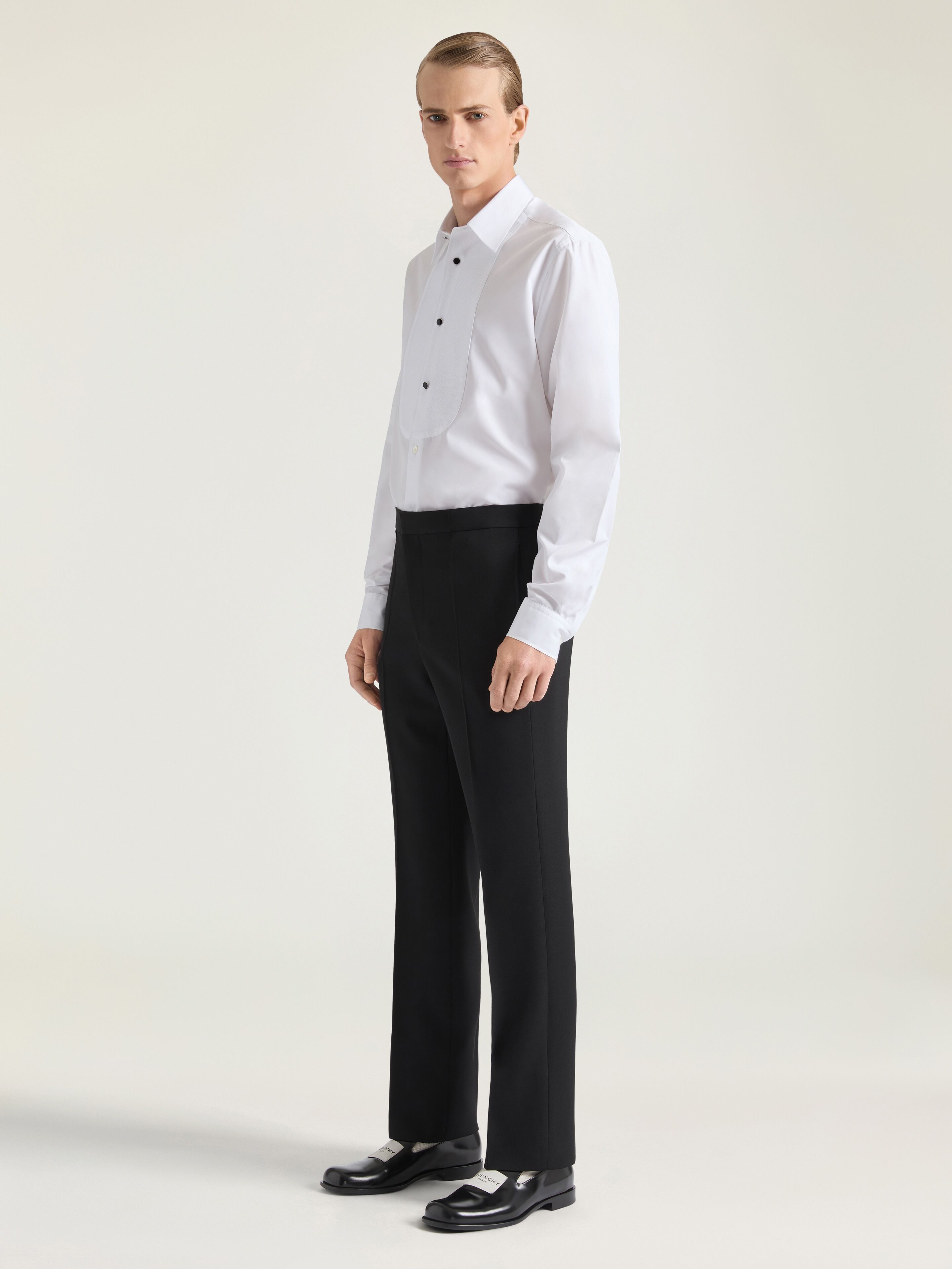 GIVENCHY 長袖シャツ ホワイト/ブラック GIVENCHY - ジバンシィ 日本製 総柄 長袖 シャツ ホワイト