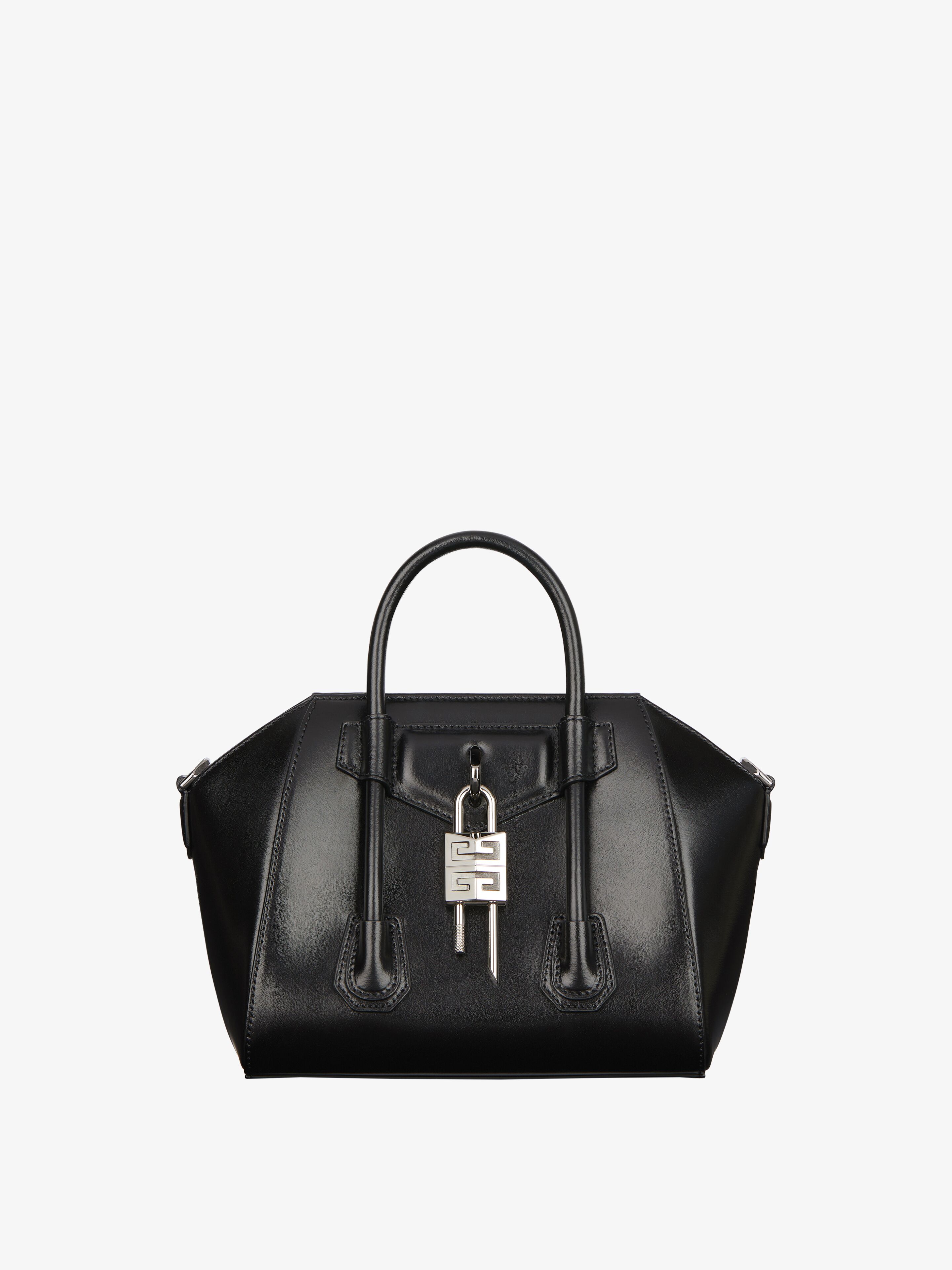 Shop Givenchy Mini Antigona Lock Bag In Box Leather In Multicolor