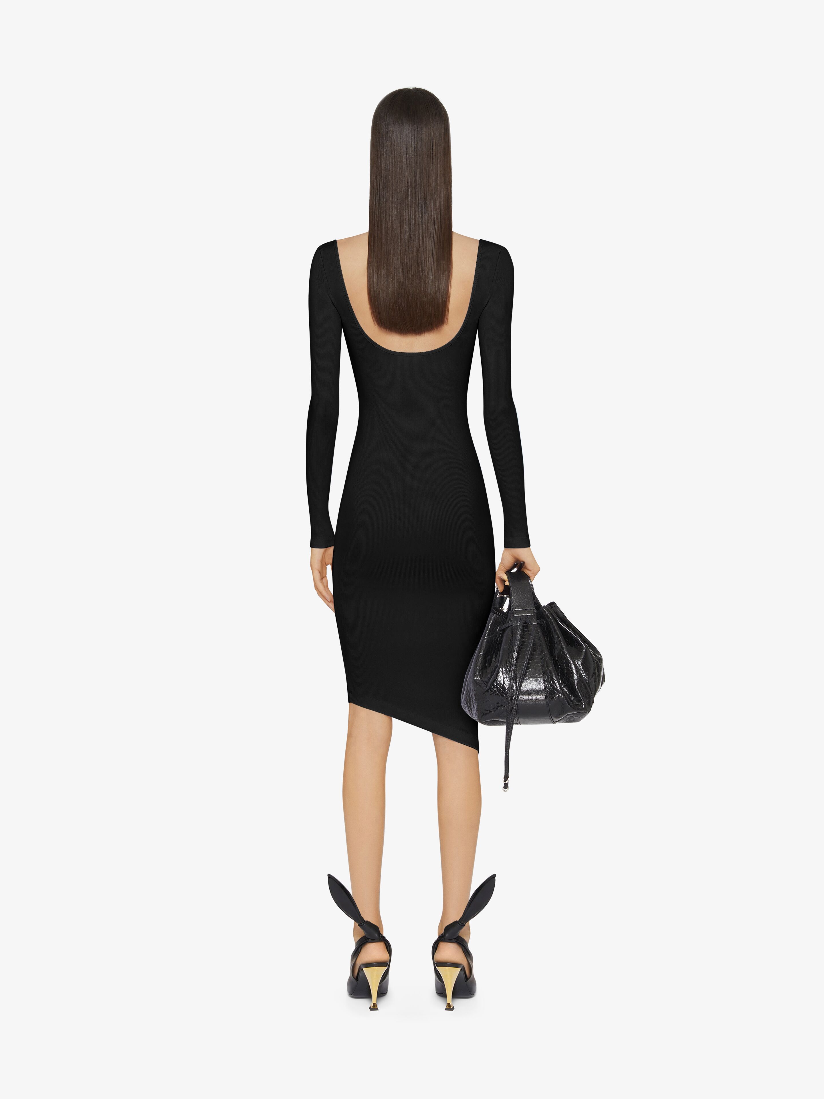 ワンピース GIVENCHY DRESS (BW22CD311B 662) Asymmetric dress in ribbed cotton with 4G Liquid detail in