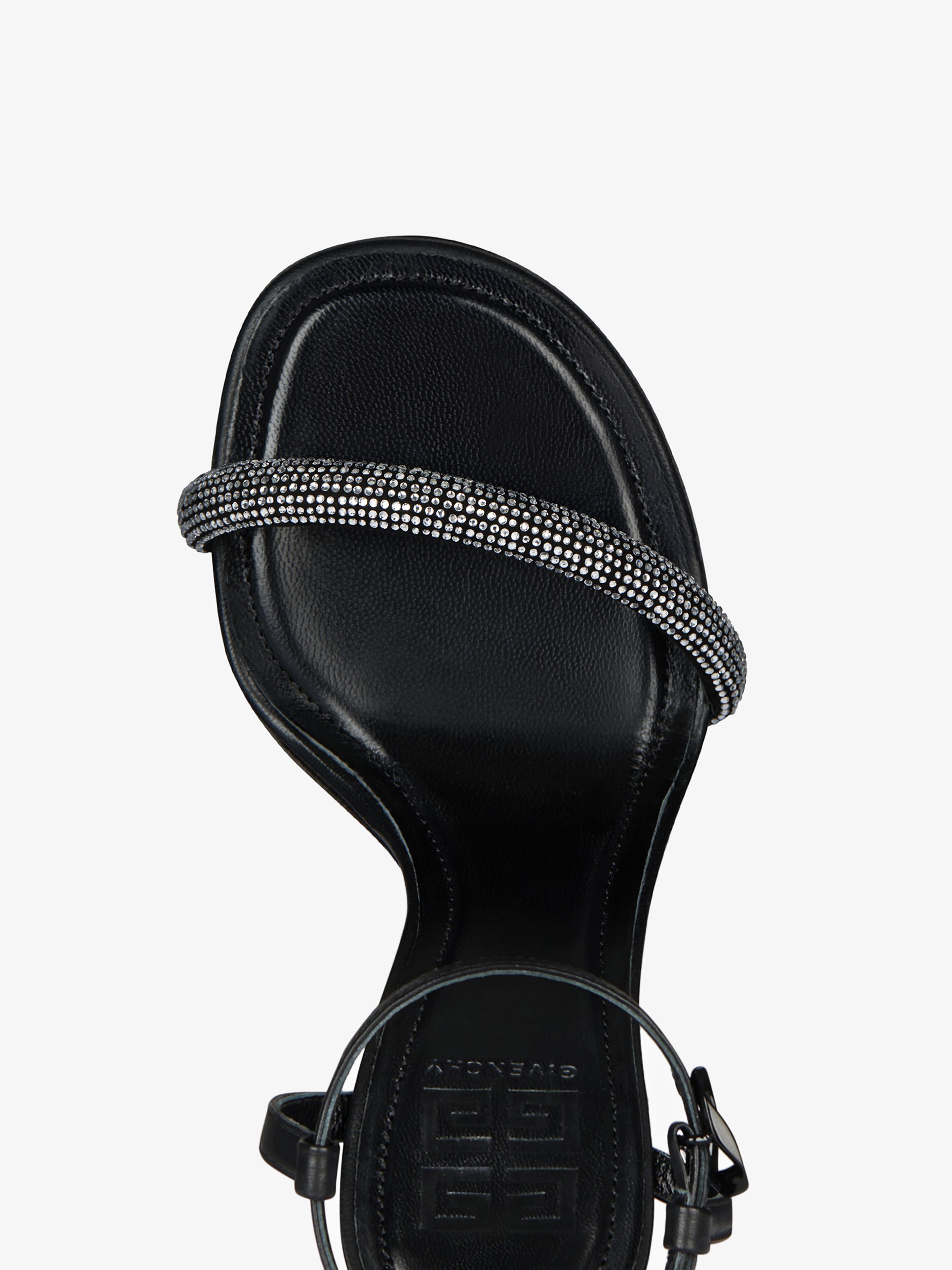 G Cube sandals in leather - black/silvery | Givenchy US