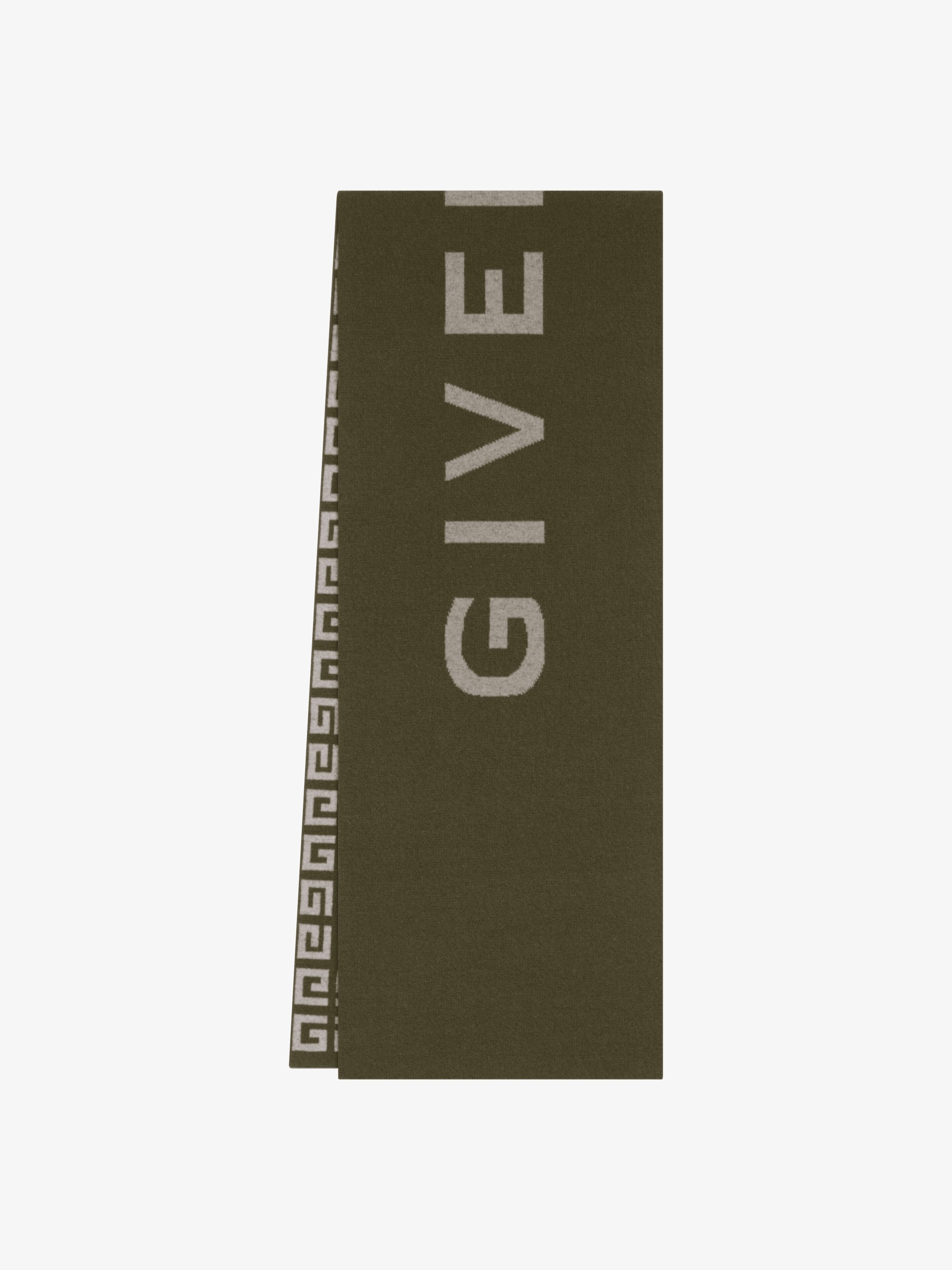 Givenchy 4G Double Sided Scarf In Wool And Cashmere - Men - Khaki - Size: TU