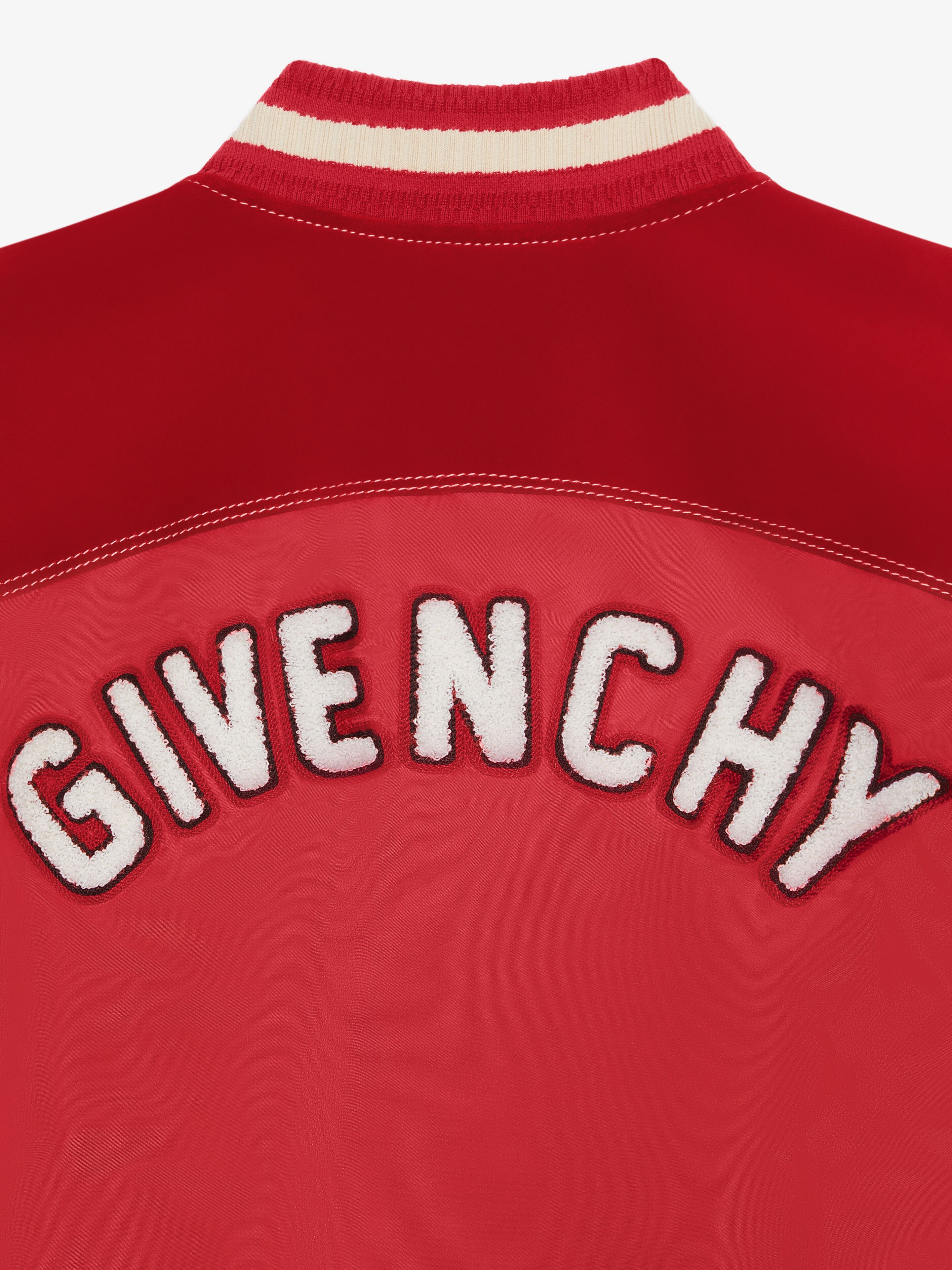 GIVENCHY College bi-material varsity jacket - red cherry