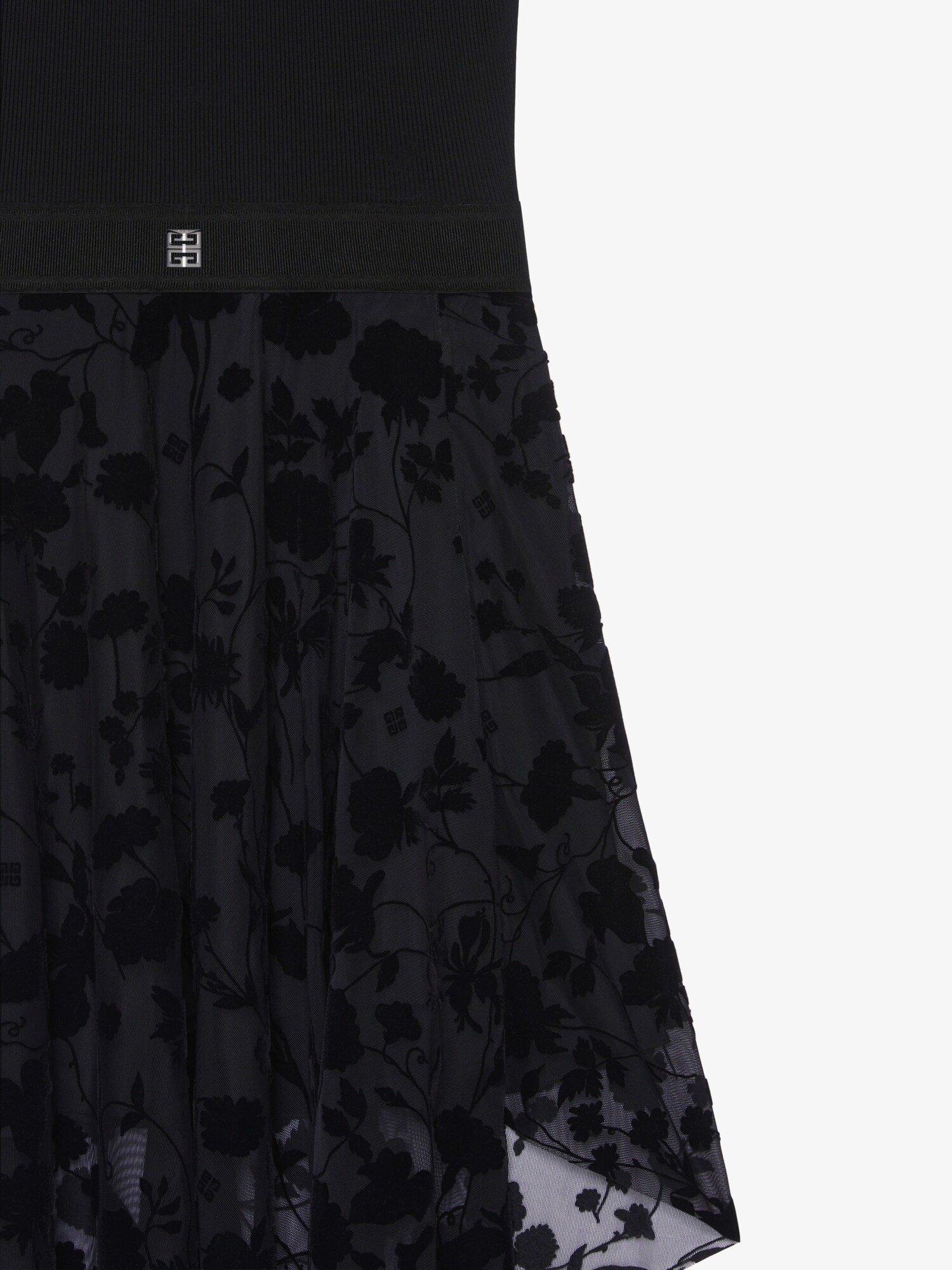 4G フラワー ドレス アシンメトリーフリル - ブラック | GIVENCHY JP