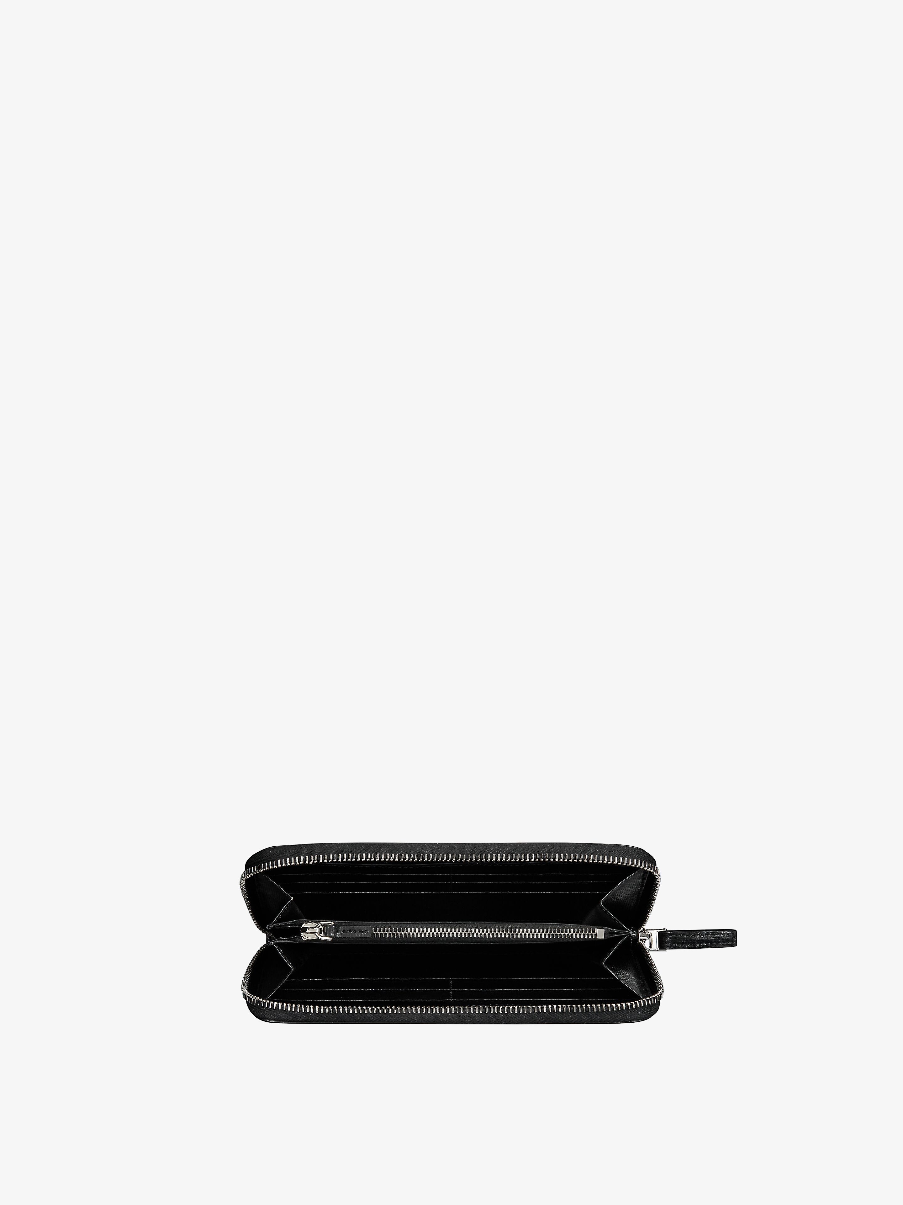 Zipped wallet in 4G Classic leather - black