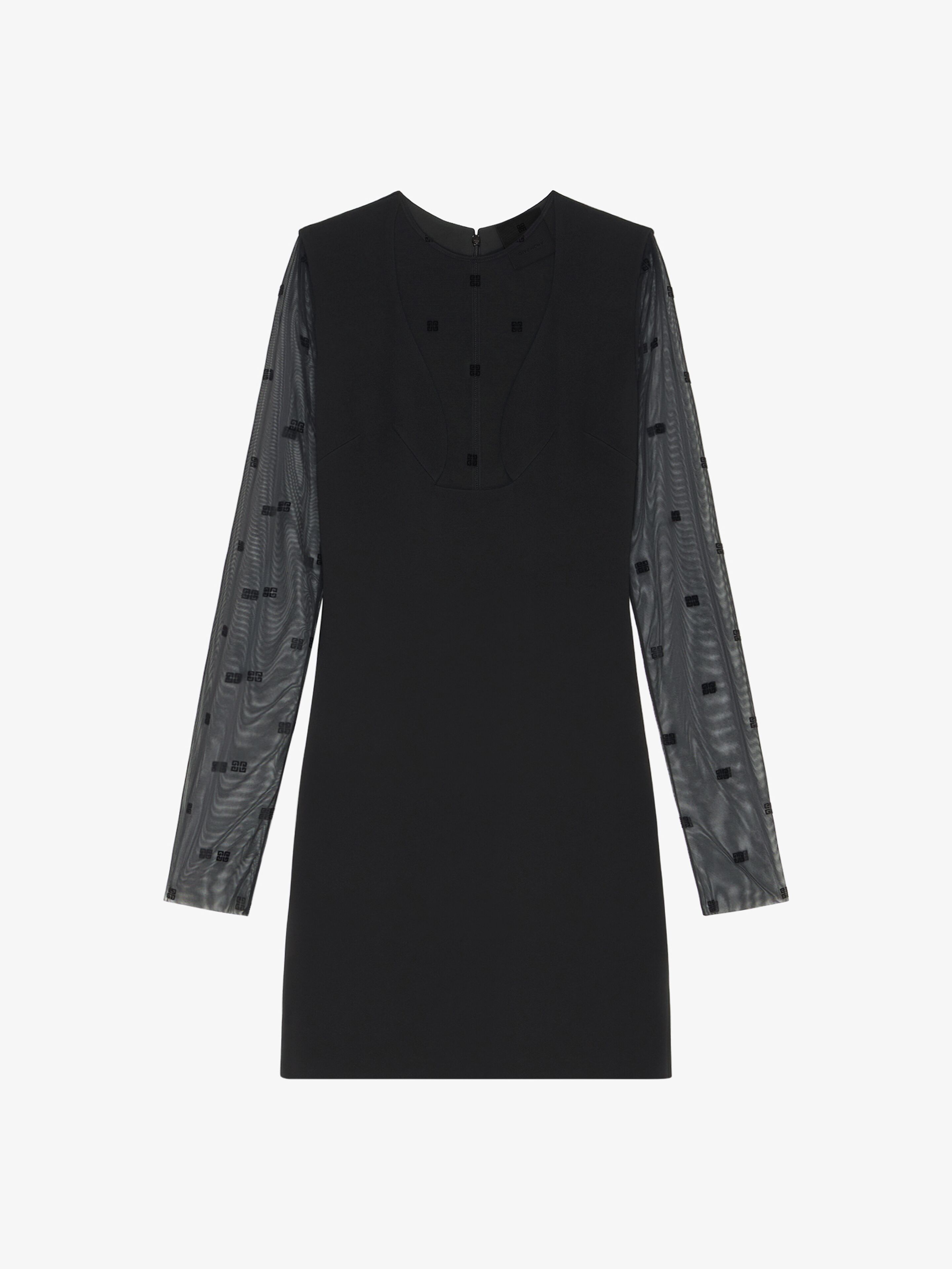 Givenchy Women's Dress In Sable Stretch And 4g Tulle In Black