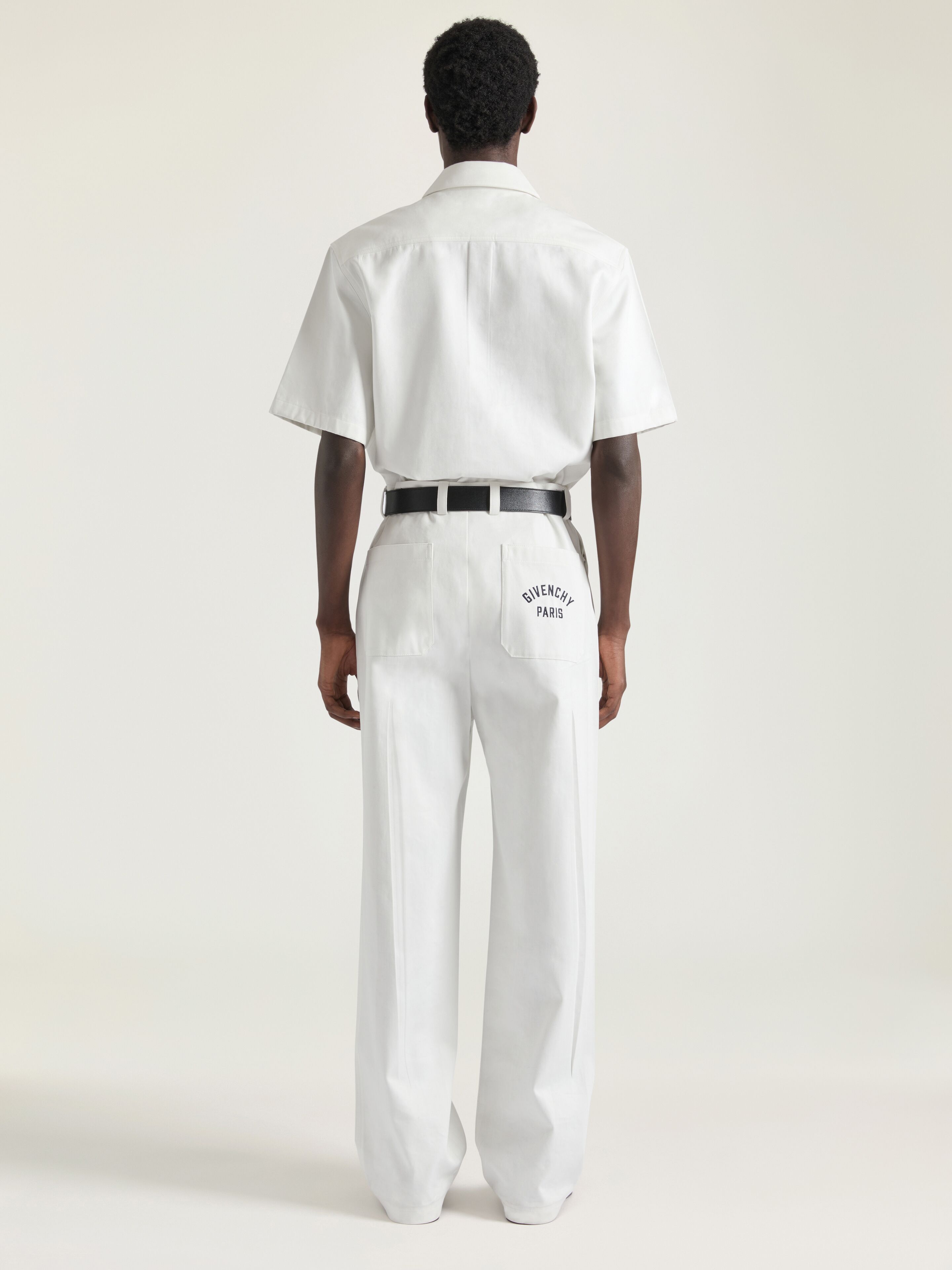 Tシャツ・カットソー GIVENCHY SS25 White oxford shirt (BM611CG1ZF 100) T-shirt in cotton with Trompe l'Œil pattern | Givenchy CA