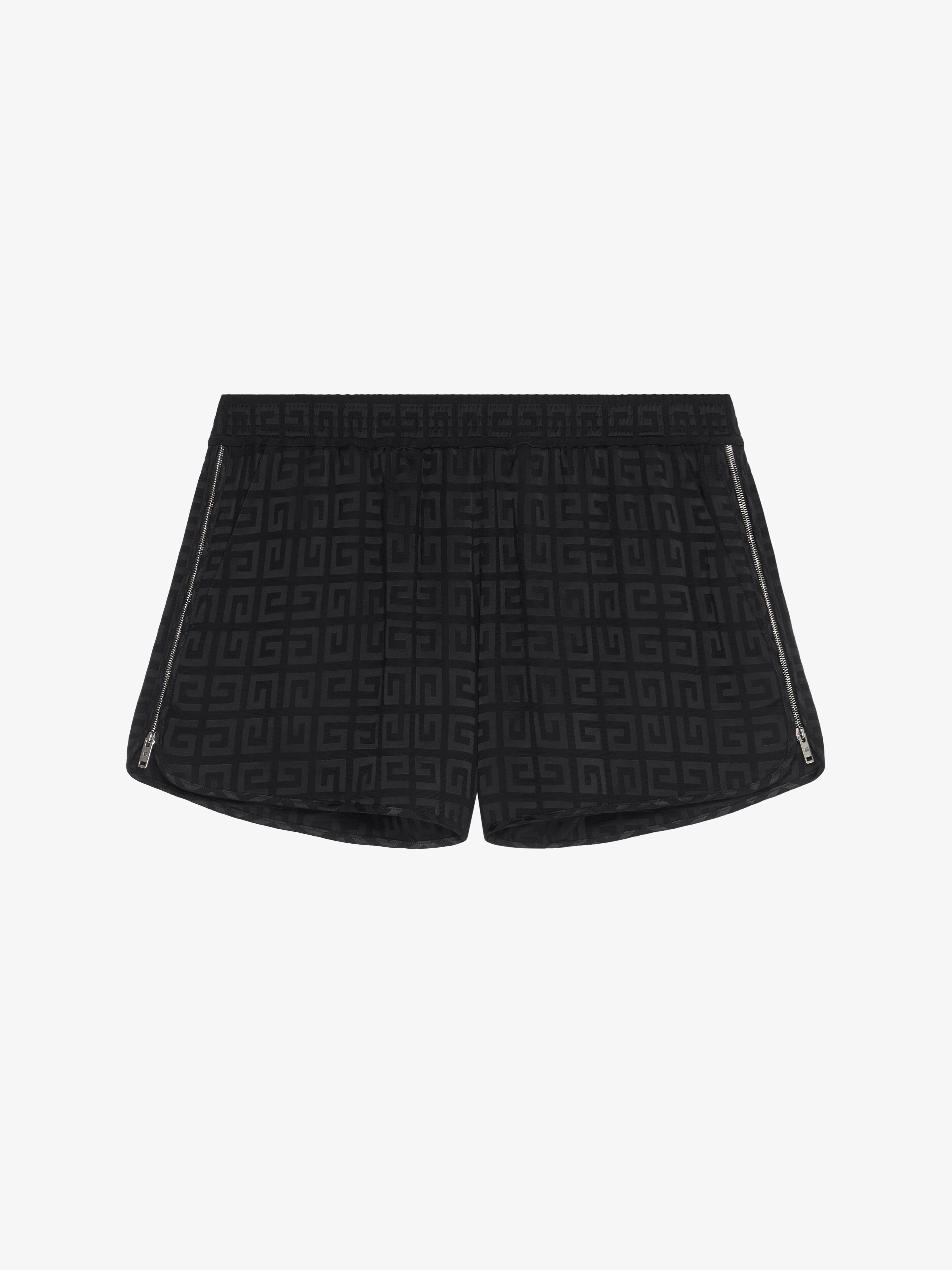 Shop Givenchy Shorts With Zips In 4g Jacquard In Black