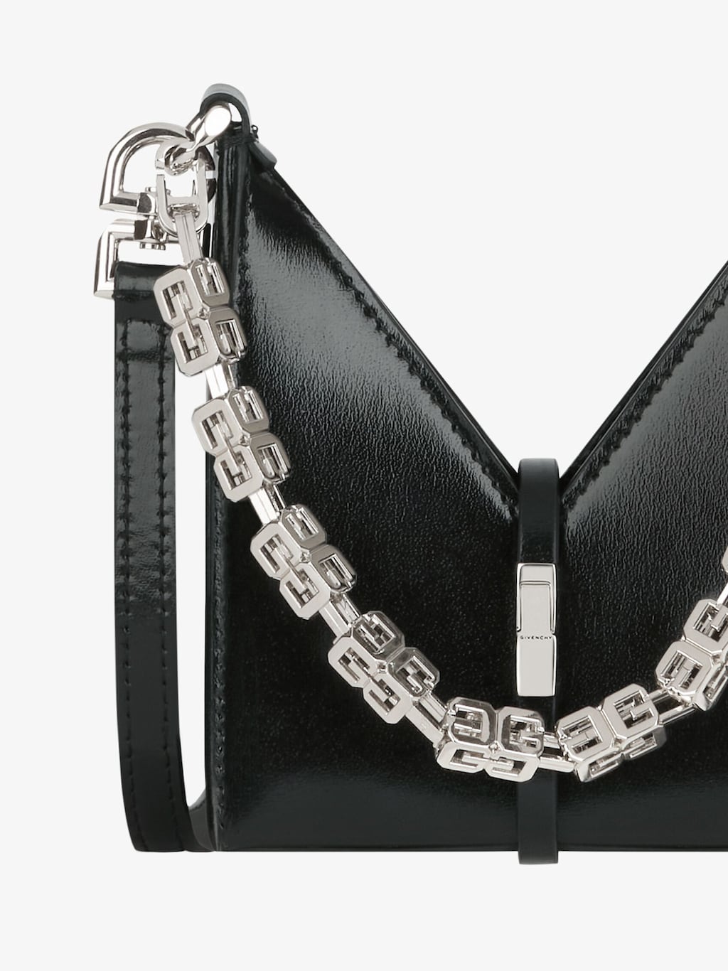 Micro Cut Out Bag In Box Leather With Chain Black Givenchy Us