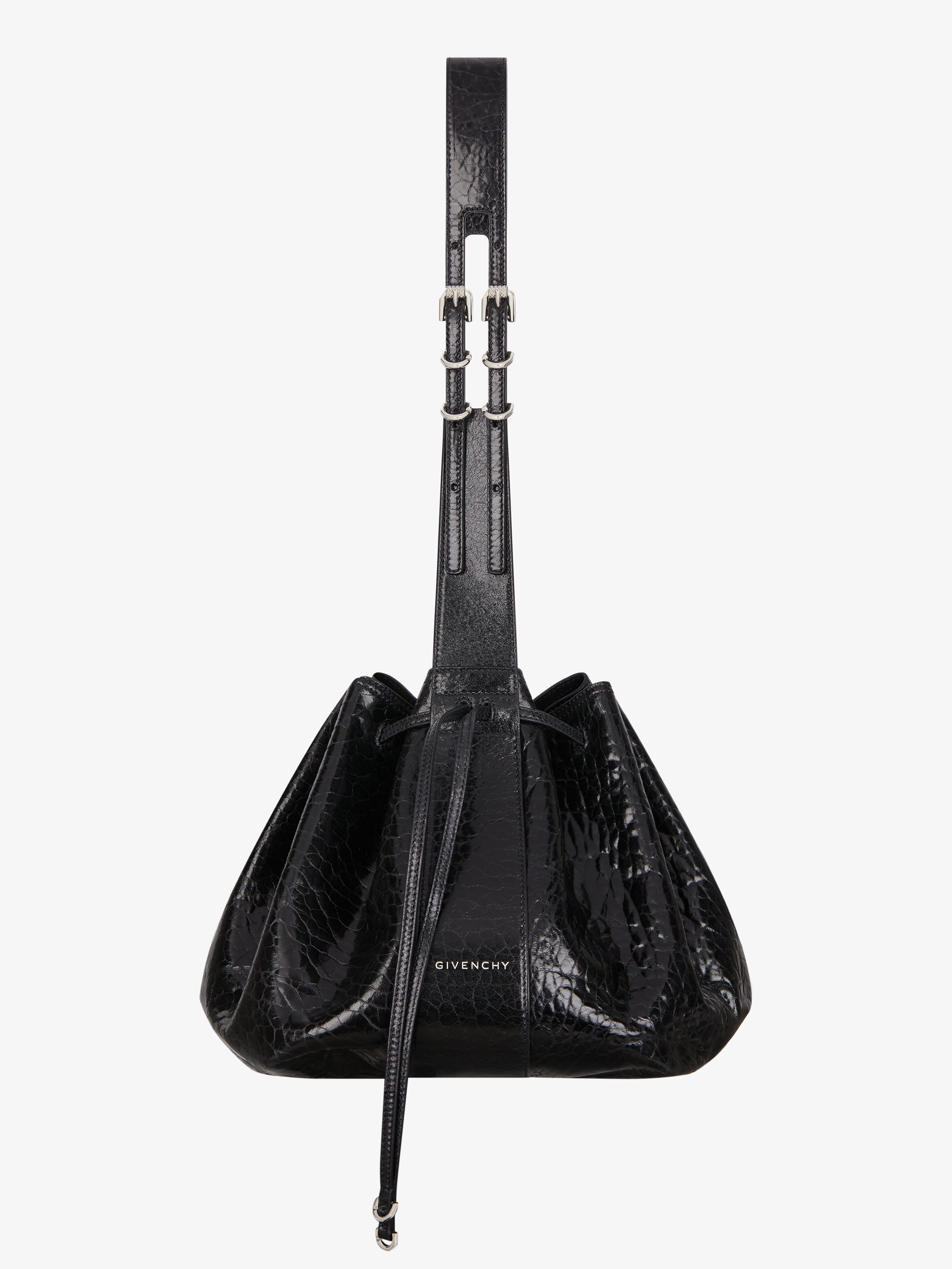 Givenchy - Sac Pumpkin Medium En Cuir Vernis Craquelé - pour Femme