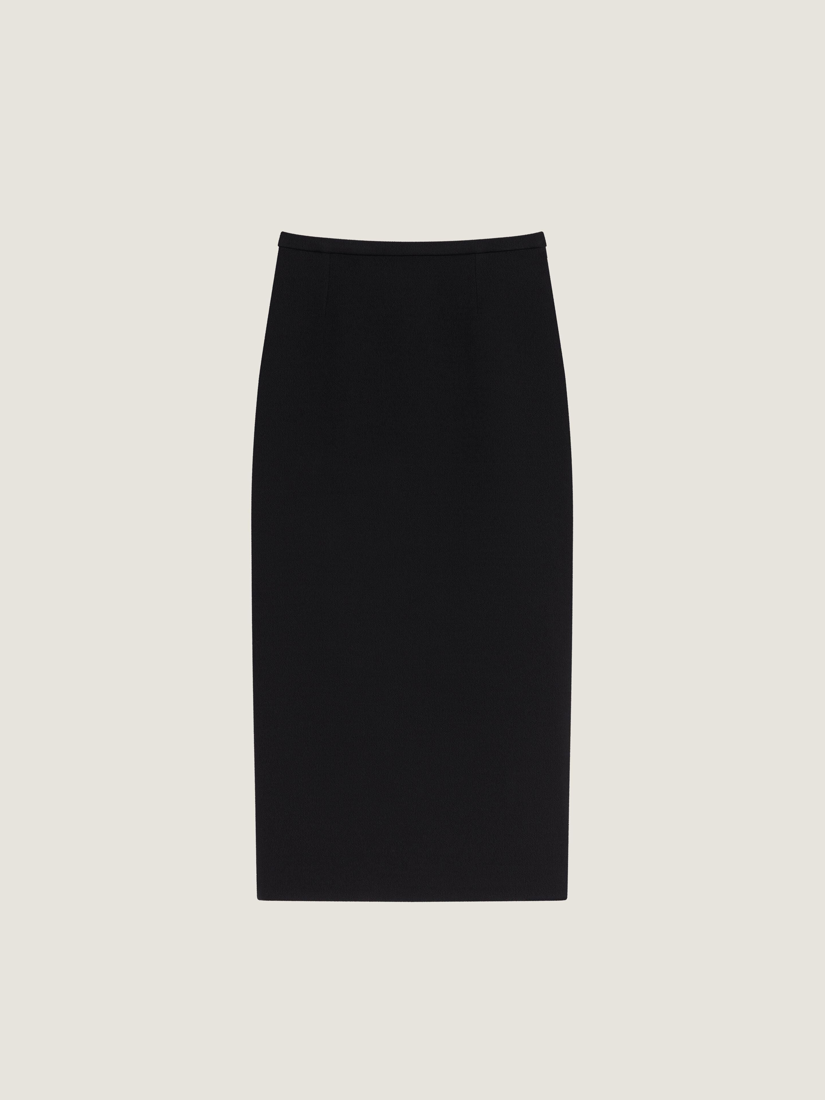 Givenchy Midi Pencil Skirt In Wool In Black