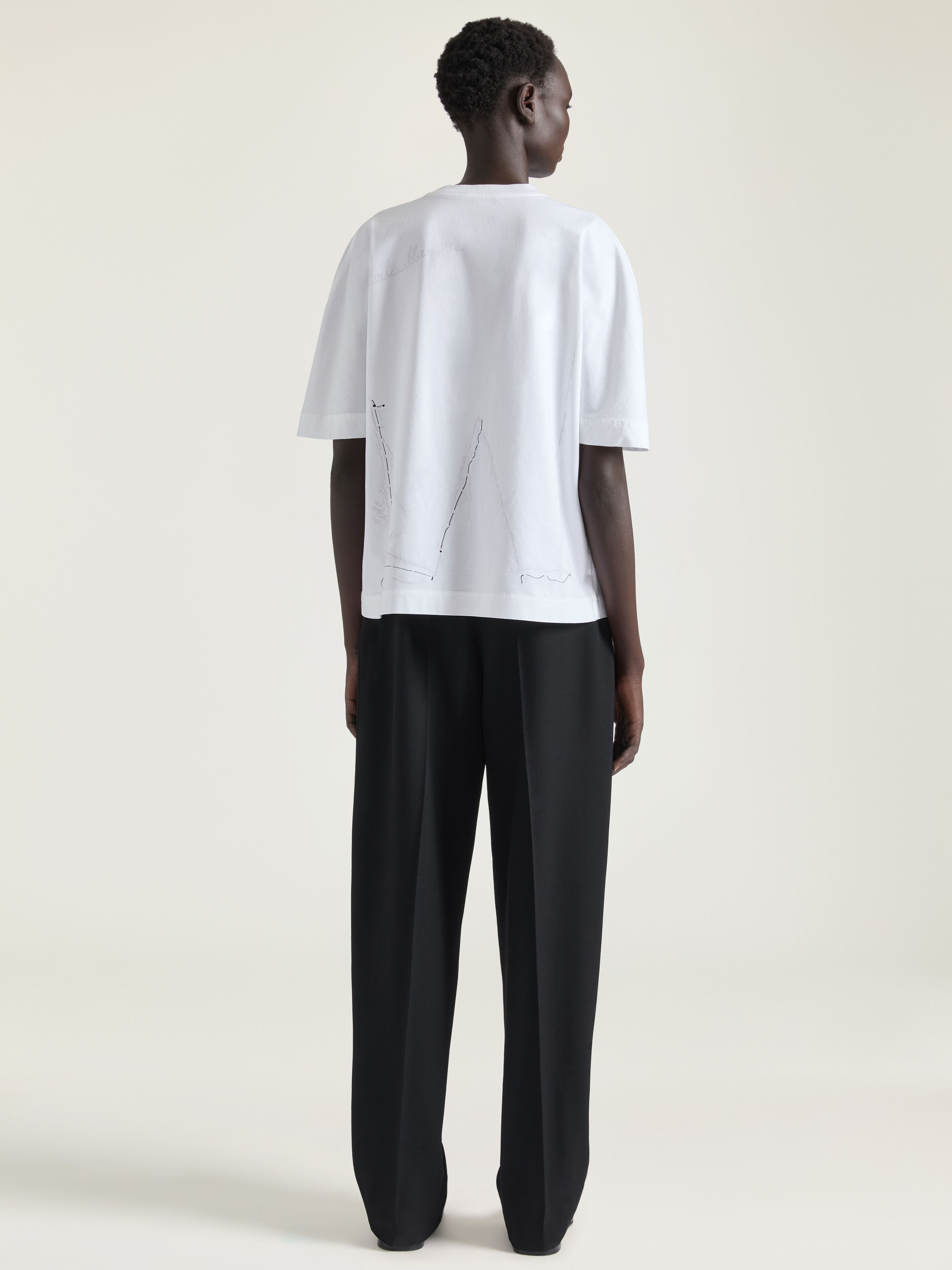 Boxy fit t-shirt in cotton with Trompe l'Œil pattern in