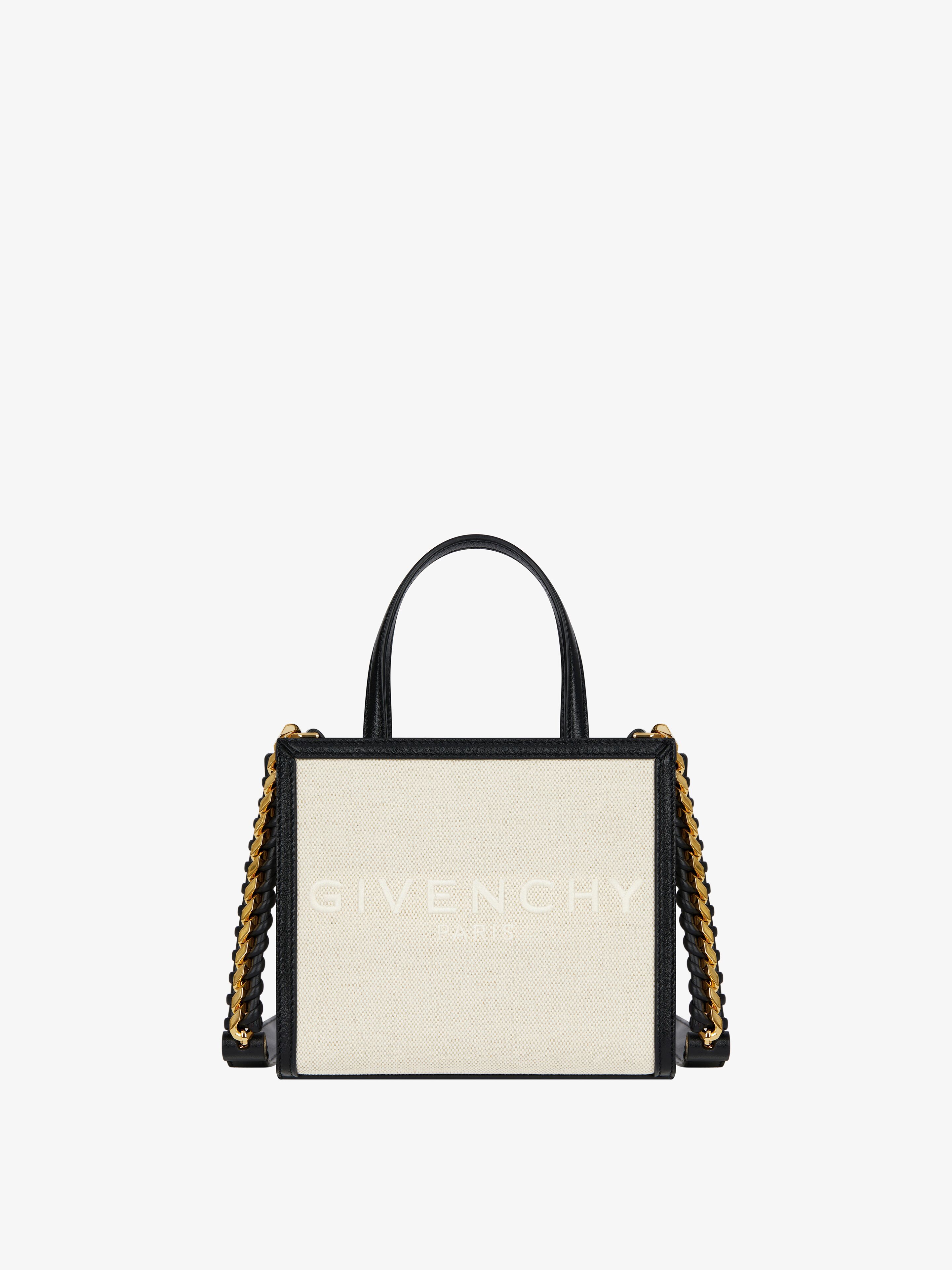 Givenchy - Cabas G-Tote Mini En Toile Et Cuir - pour Femme