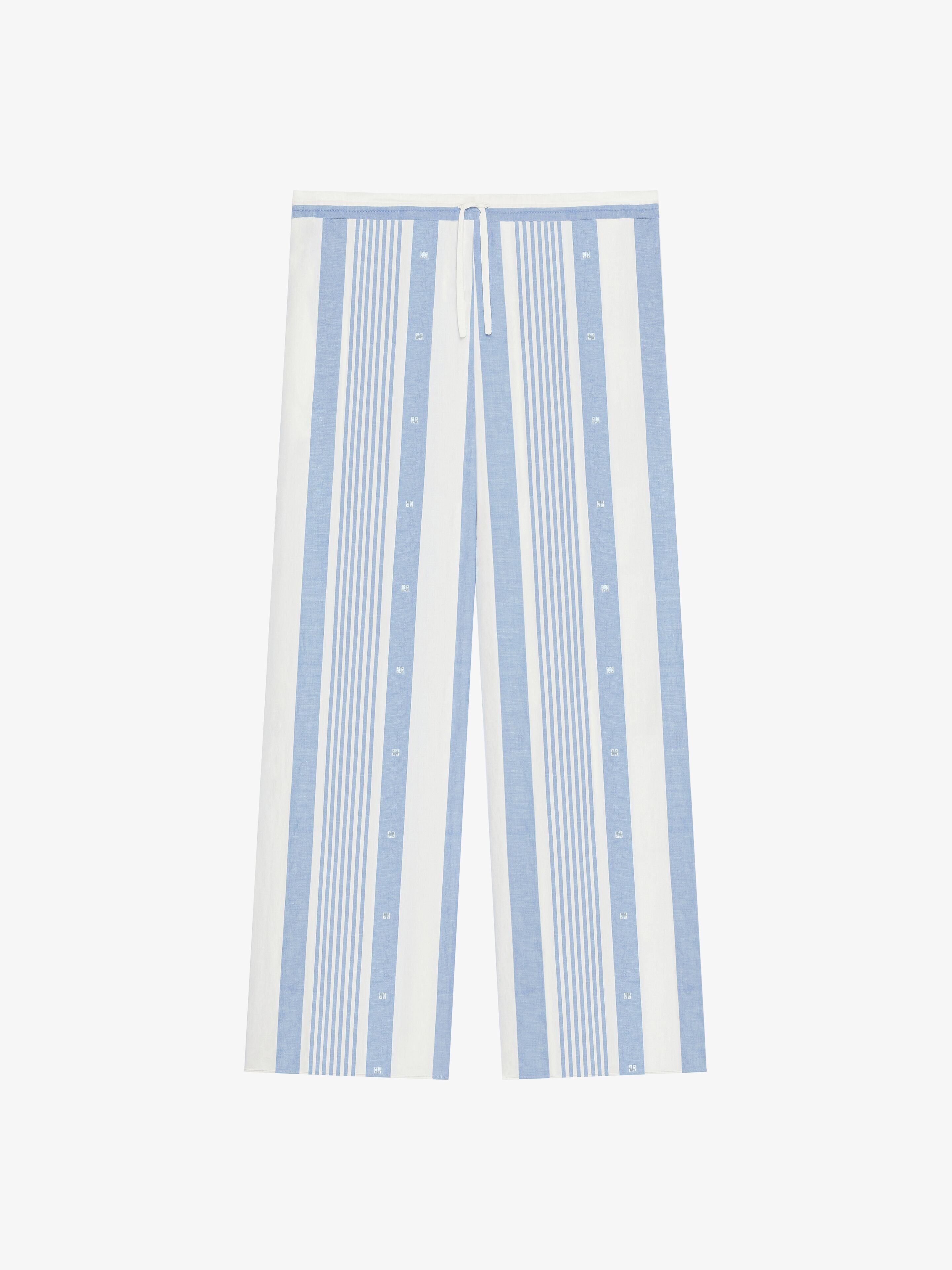 Shop Givenchy Pants In Cotton And Linen With 4g Stripes