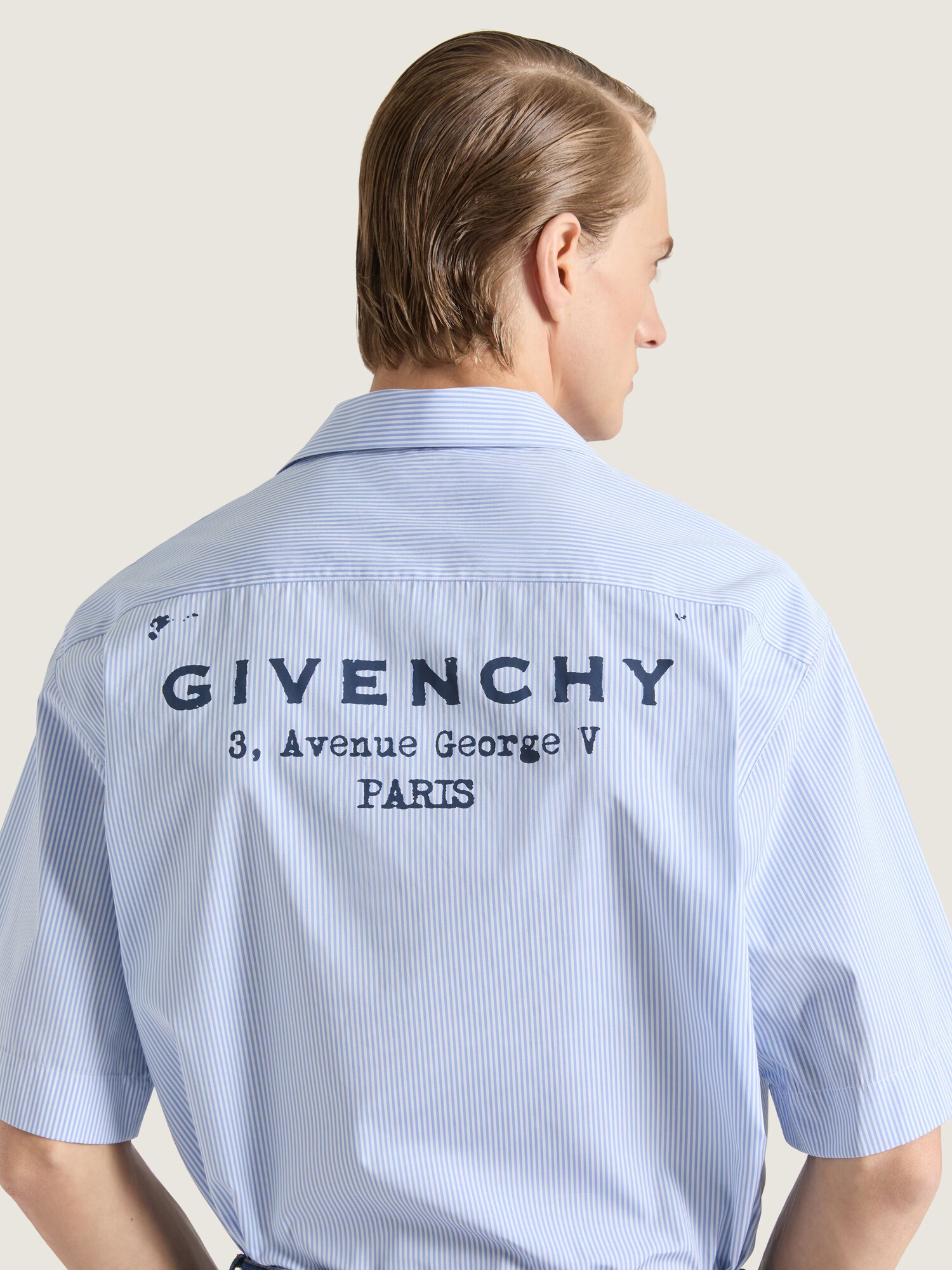 GIVENCHYスタンプ コットン ストライプ シャツ - ホワイト/ライト 