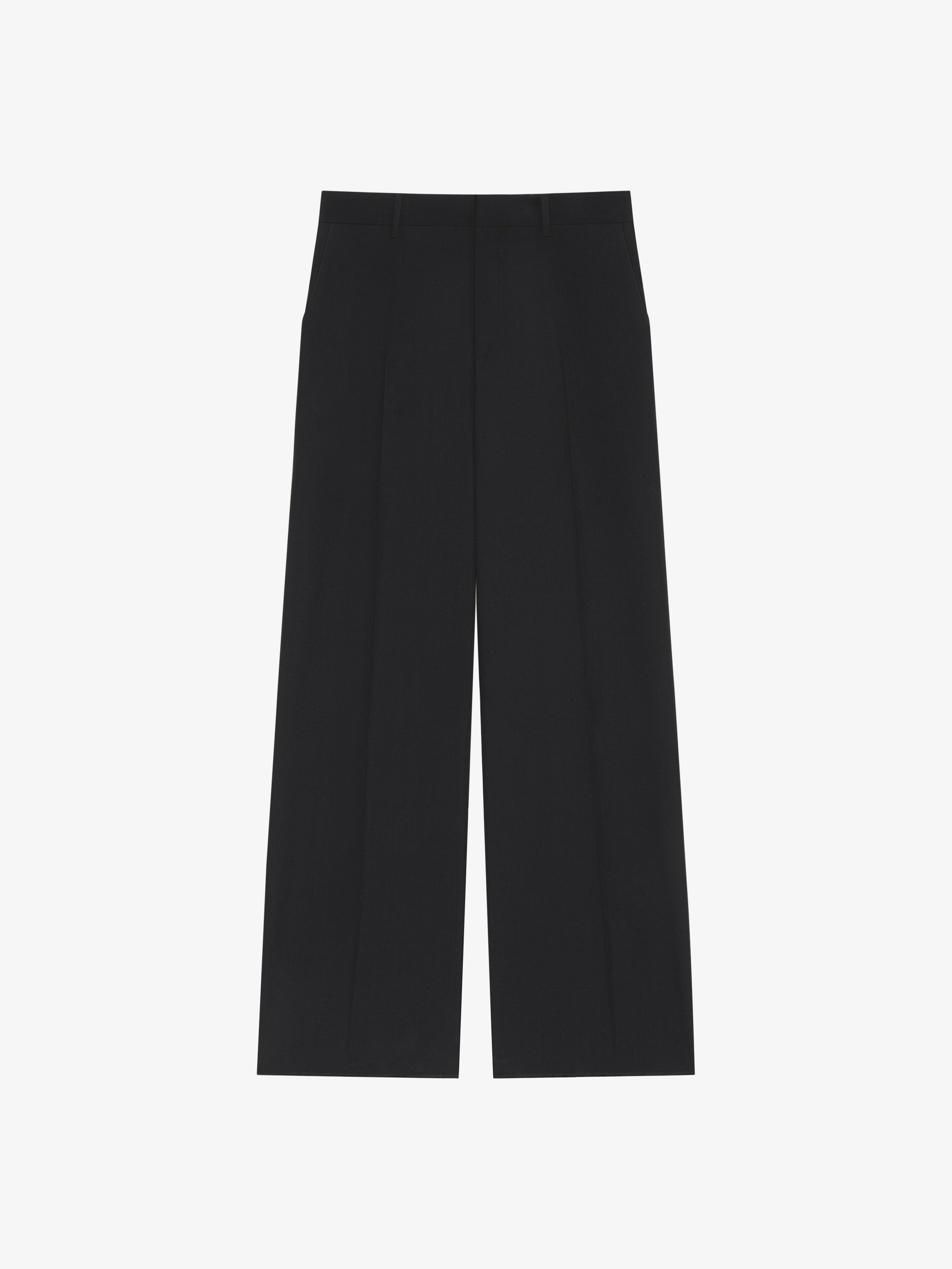 Shop Givenchy Extra Wide Pants In Wool In Black