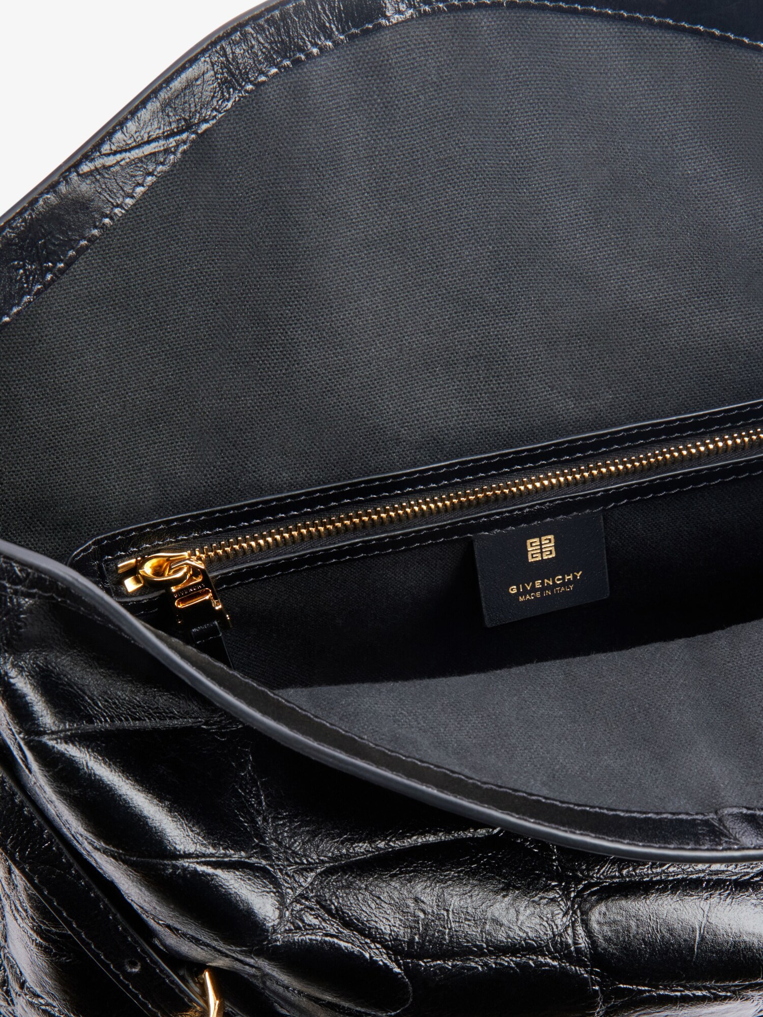 Medium Voyou bag in crocodile effect leather in - black | Givenchy US