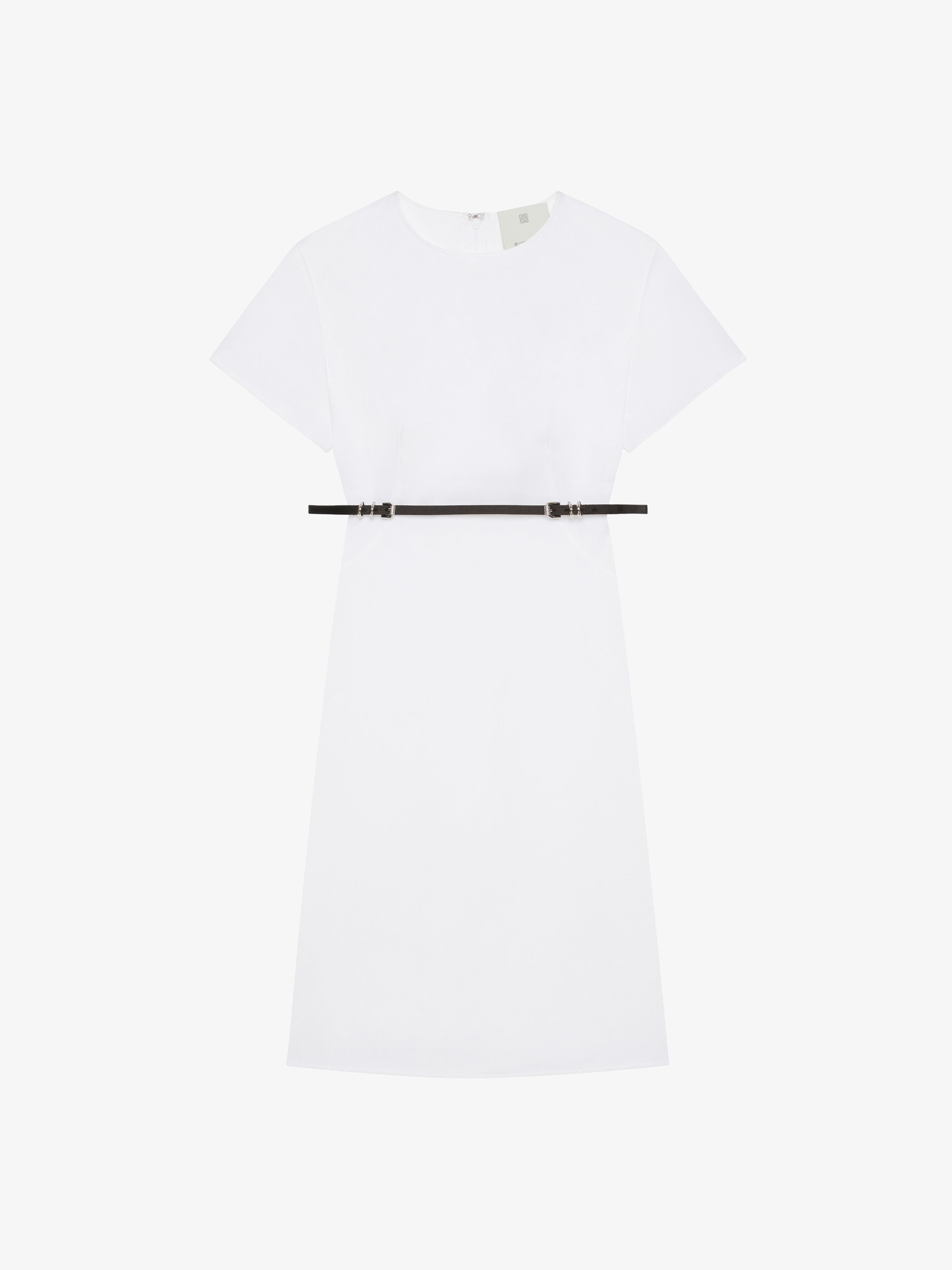 Shop Givenchy Voyou Dress In Poplin In White