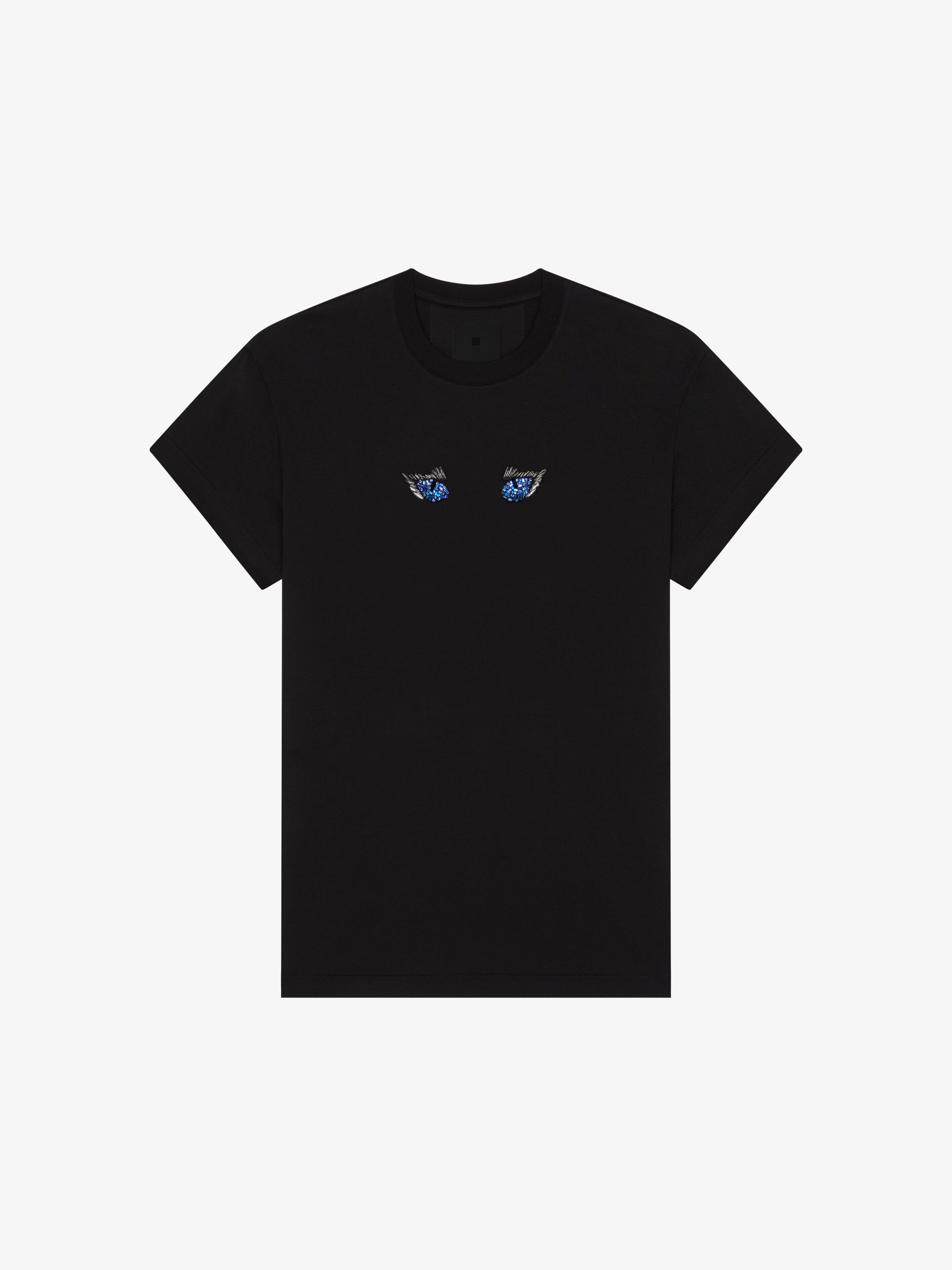 Shop Givenchy T-shirt In Cotton With Cat Eye Embroidery