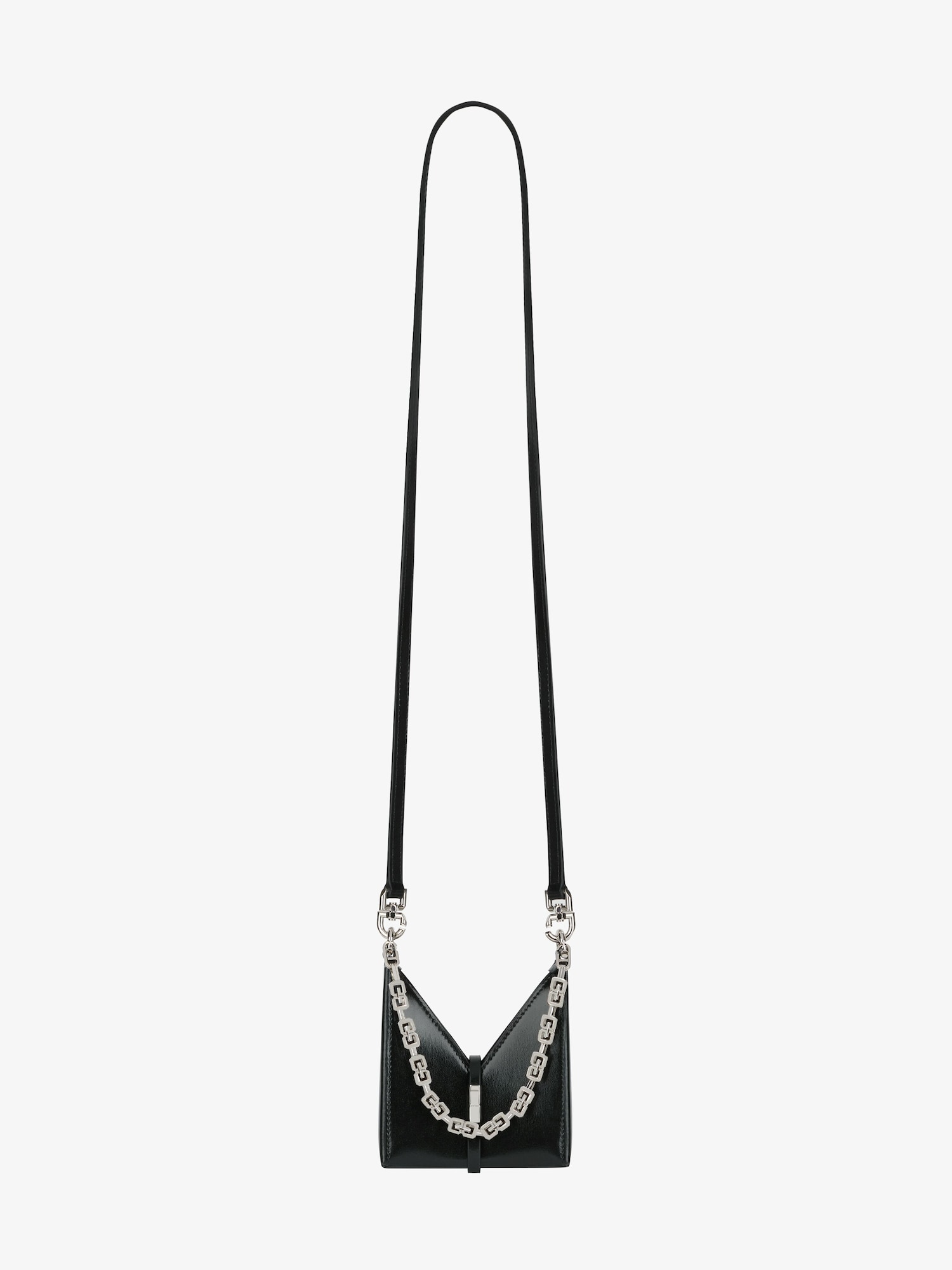 Micro Cut Out bag in Box leather with chain - black | Givenchy US
