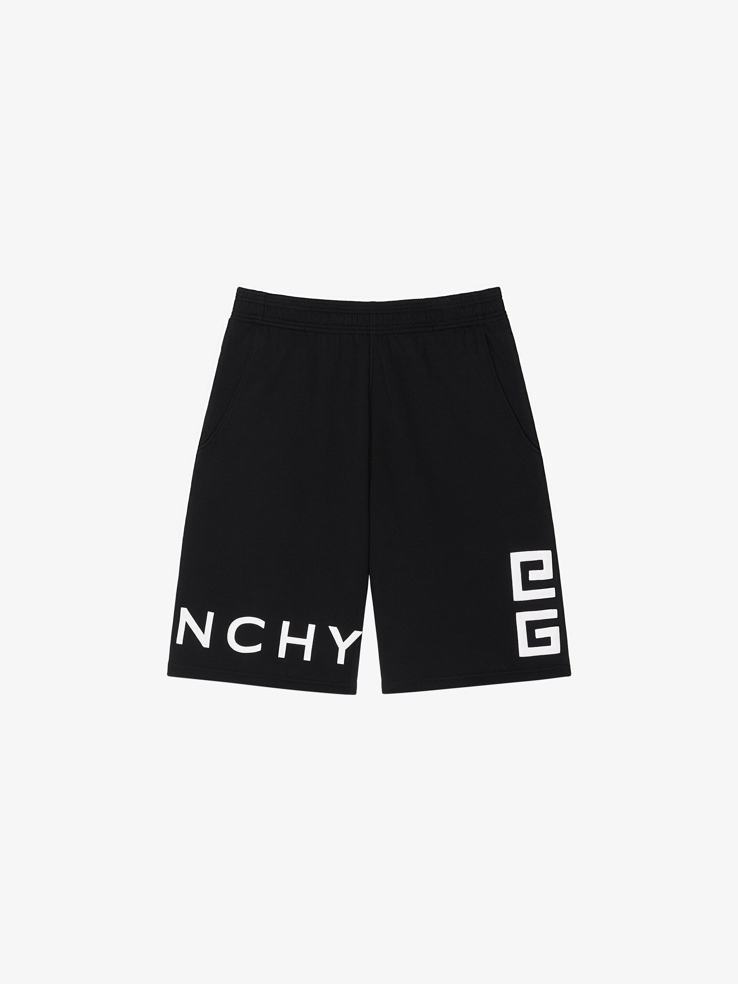 Shop Givenchy 4g Bermuda Shorts In Fleece In Black