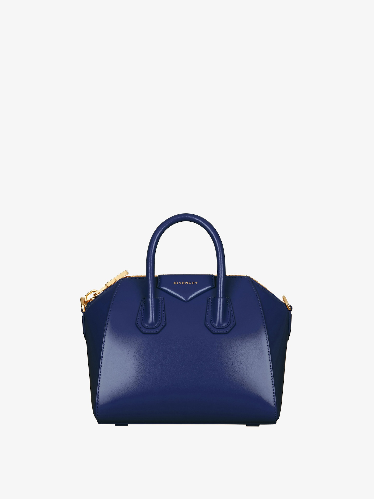 Mini Antigona bag in Box leather in - petrol blue | Givenchy US