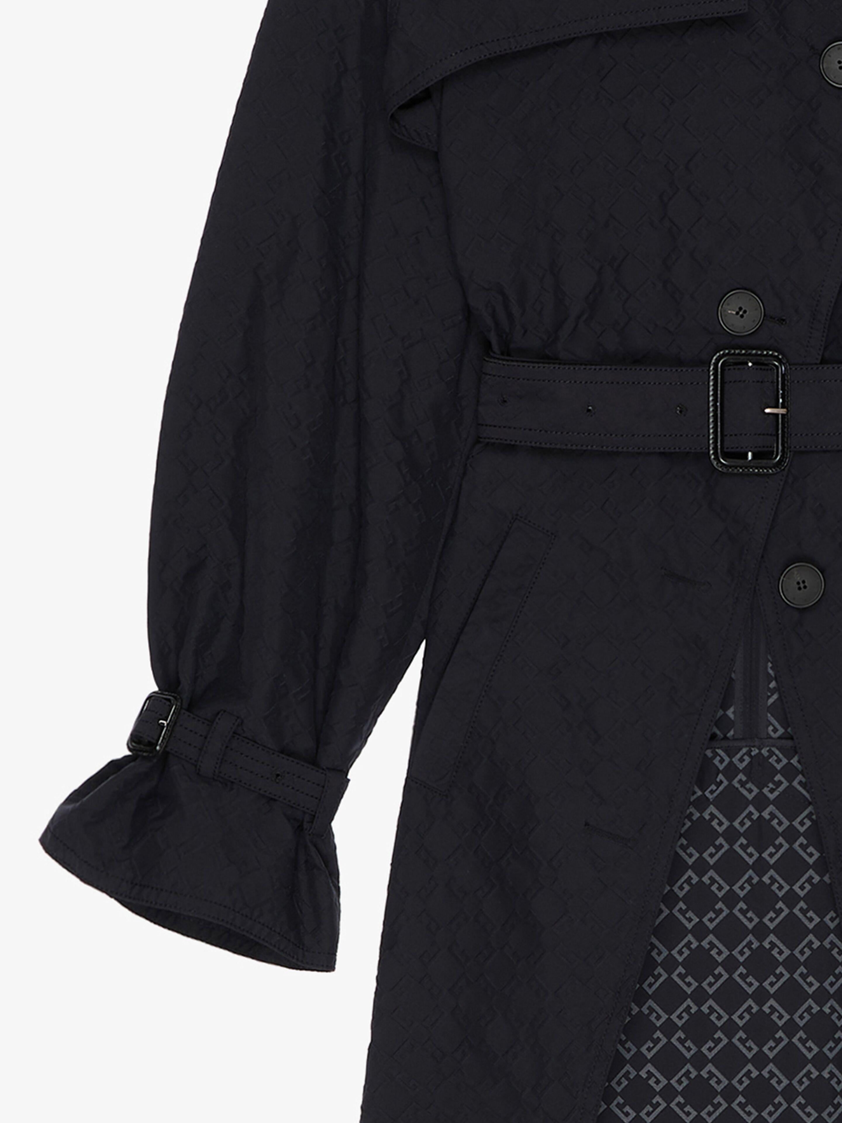 Trench-coat in textured monogram 72 in - dark blue | Givenchy US