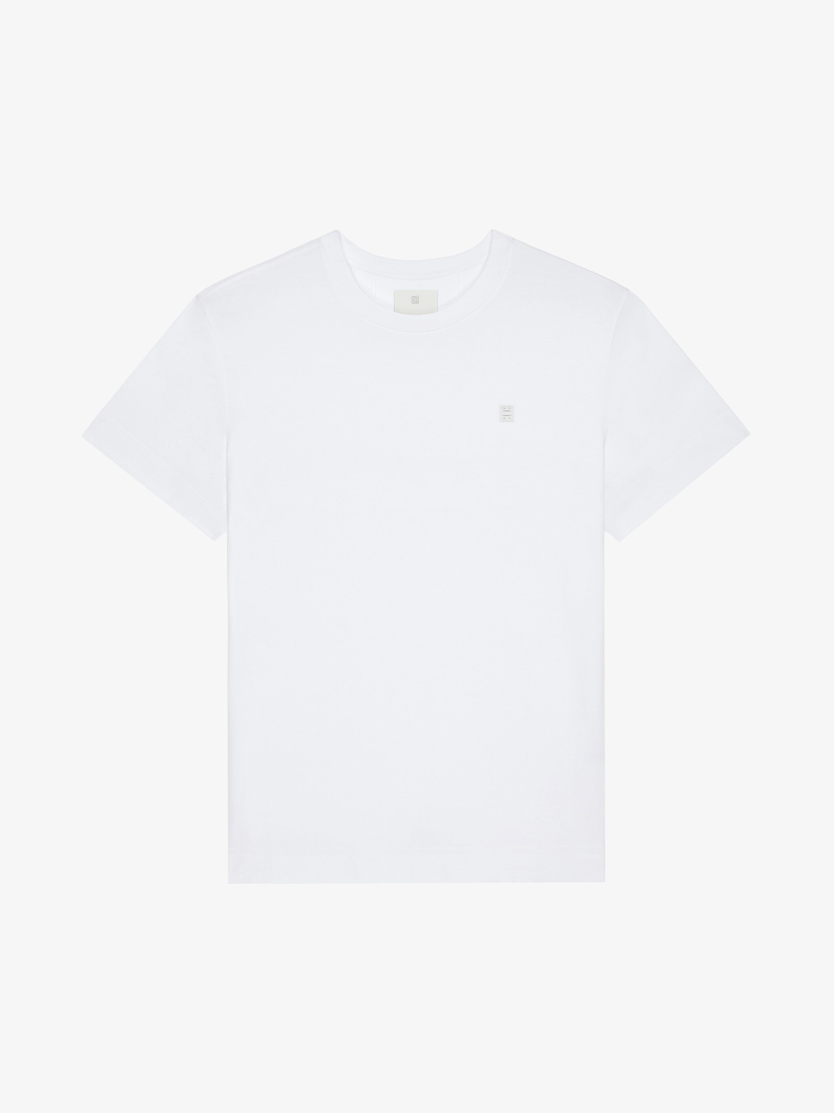 Shop Givenchy T-shirt In Mercerized Cotton With 4g Detail In White