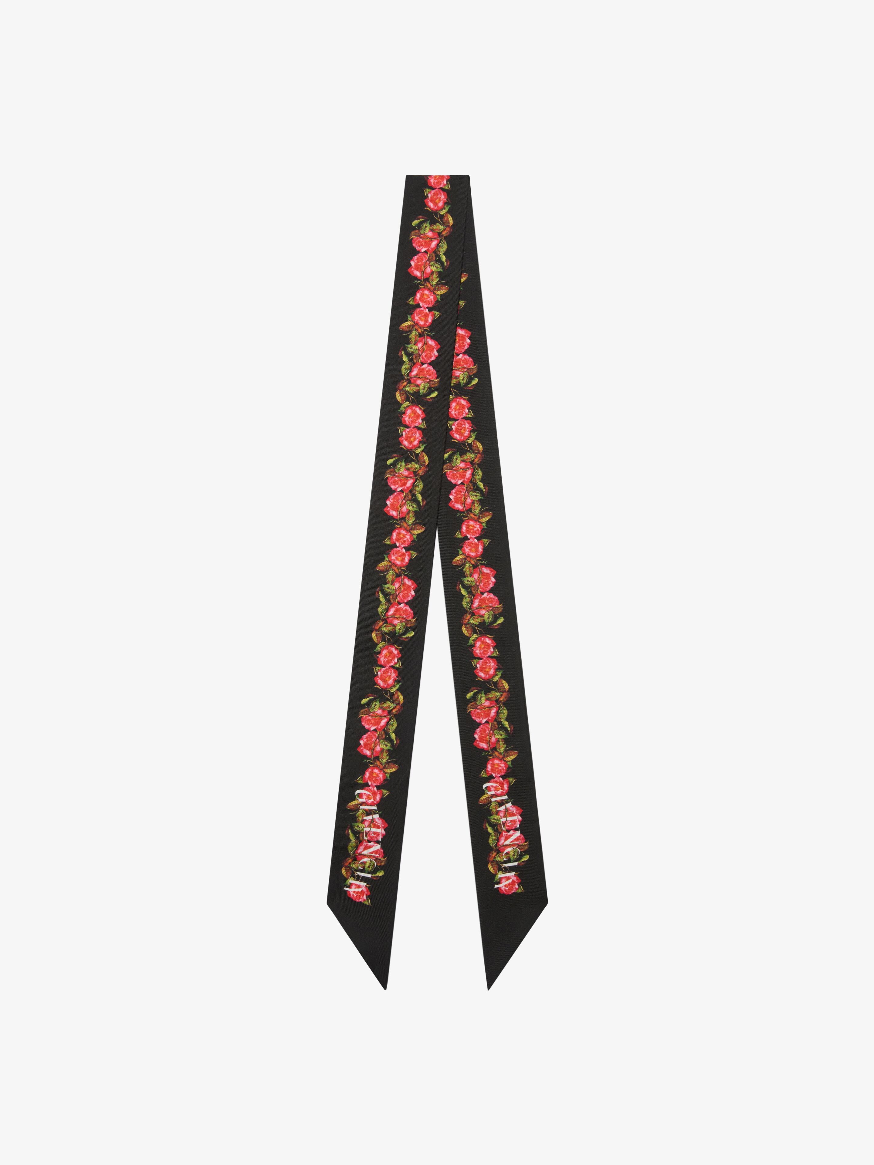 Givenchy - Bandeau In Silk With Roses Print - Black - Women - Size: TU