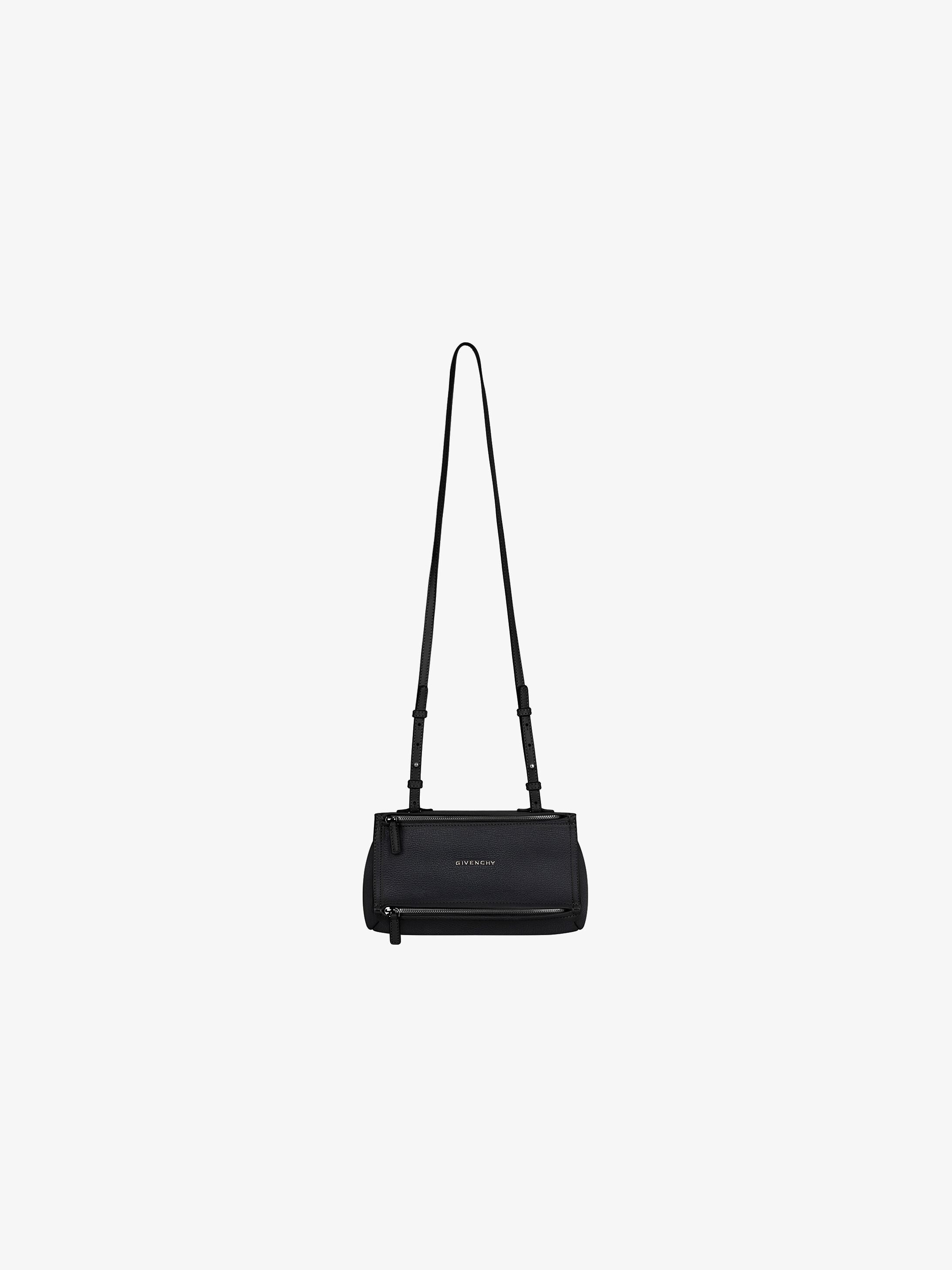 Mini Pandora bag in grained leather - black