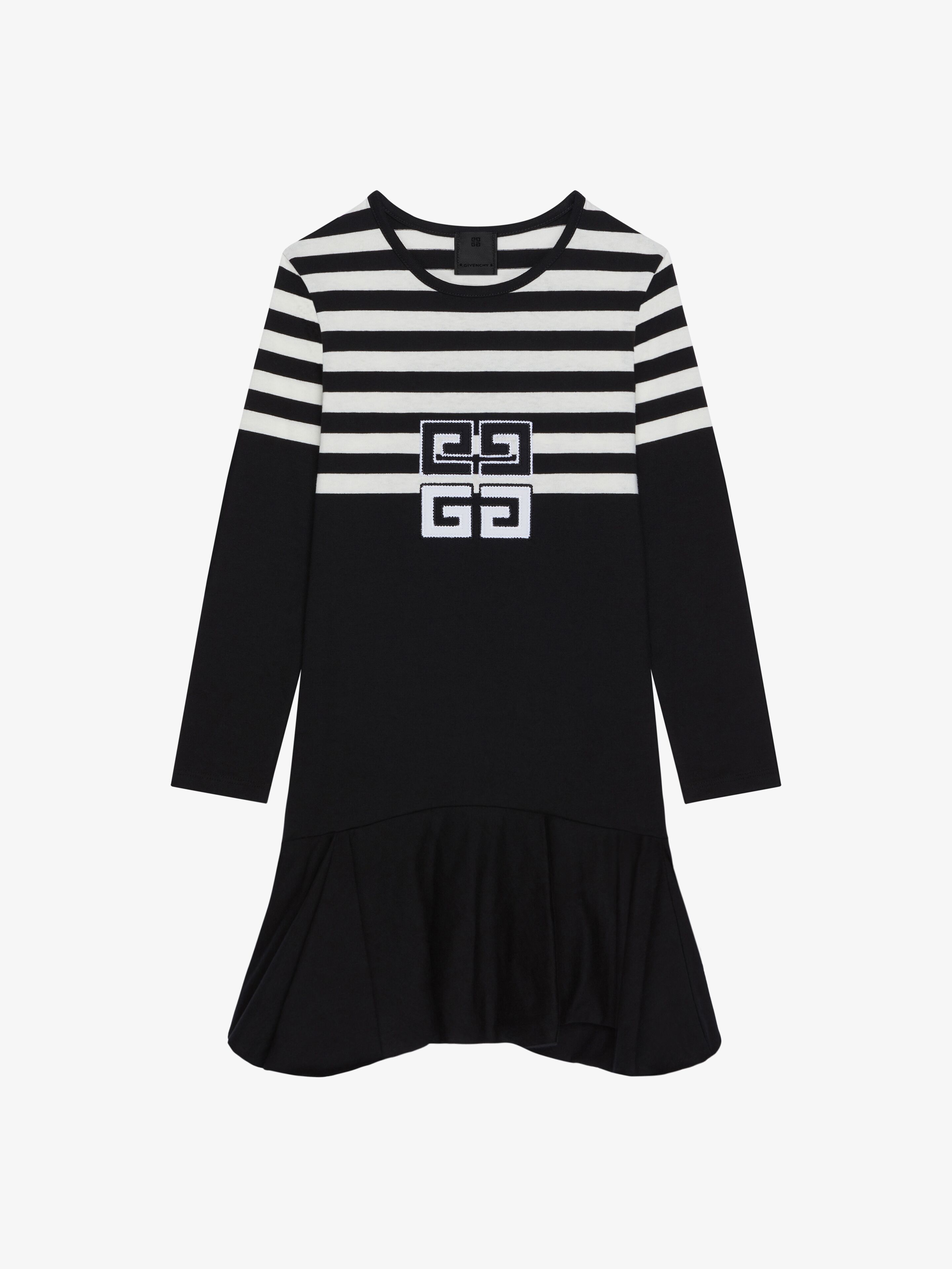 Givenchy - 4G Striped Dress In Cotton - Black - unisex - Size: 5A