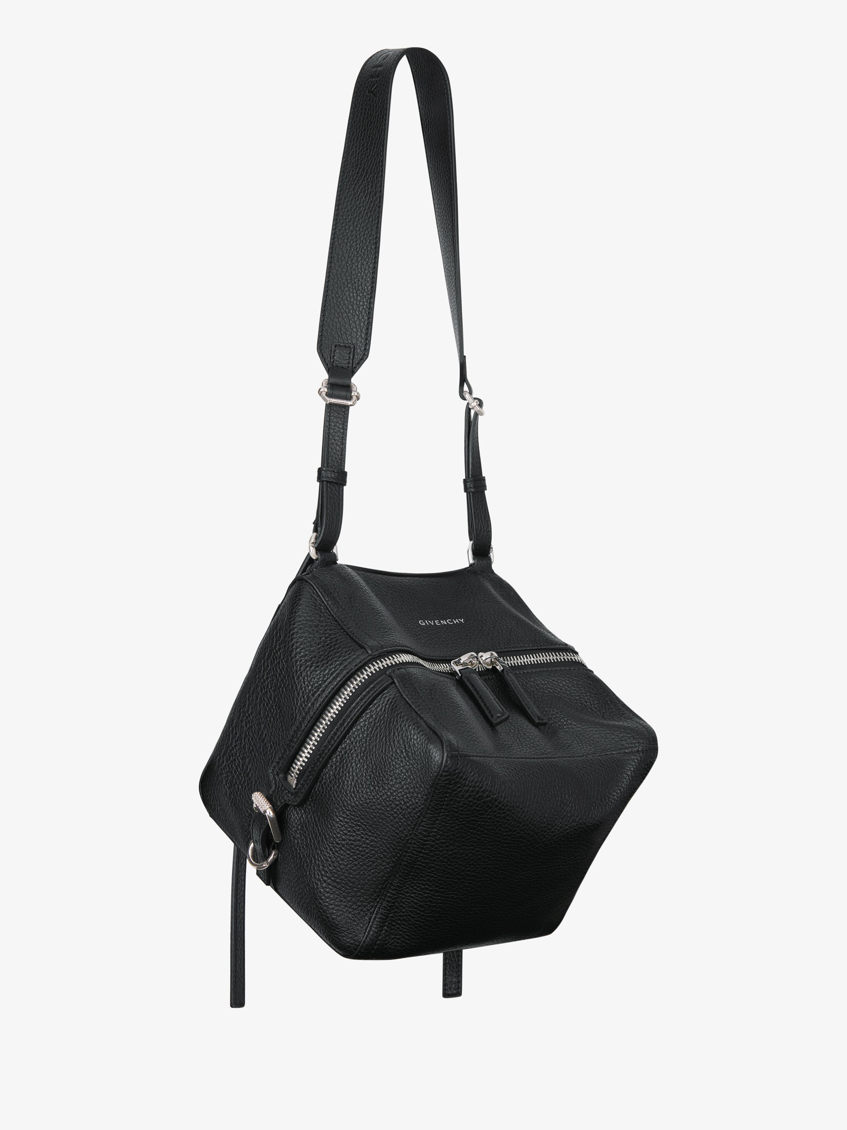 Small Pandora bag in grained leather - black