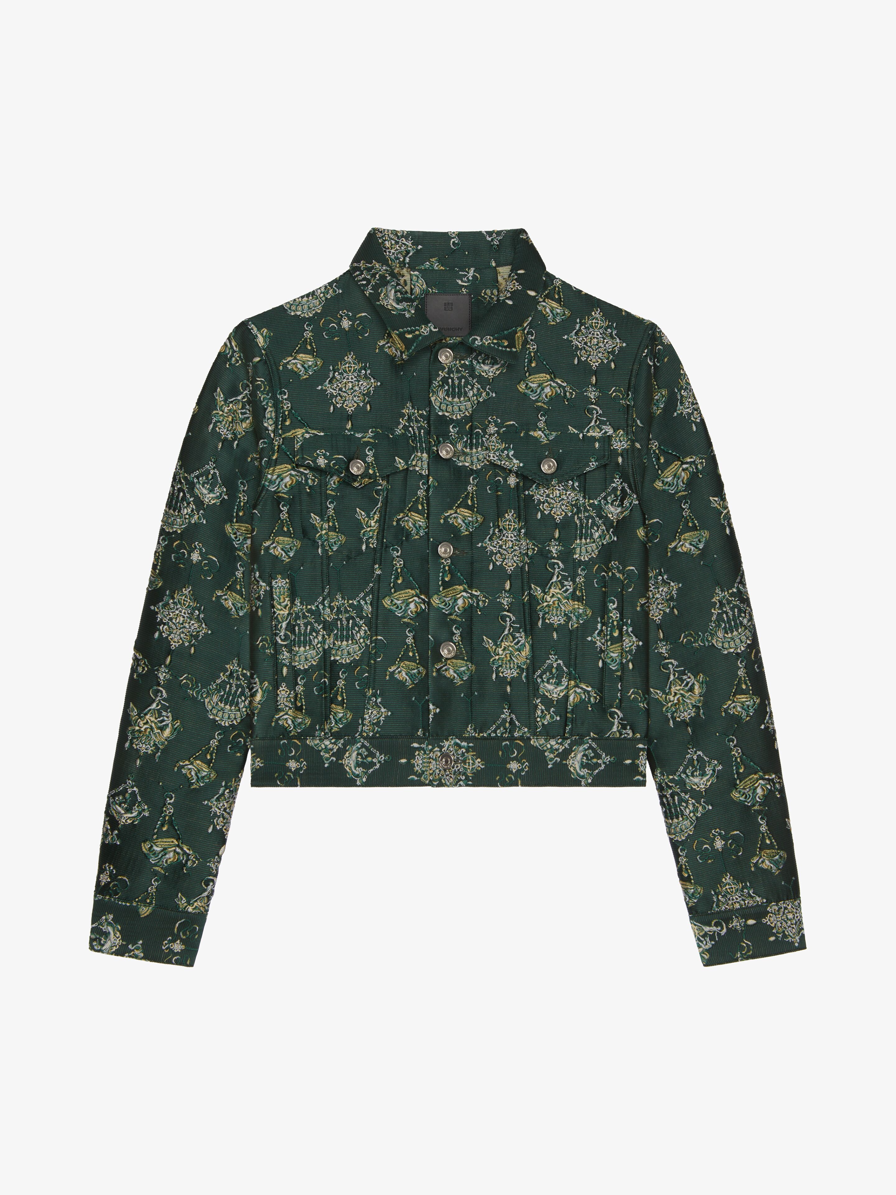 Jacket in chandelier jacquard in - dark green | Givenchy US